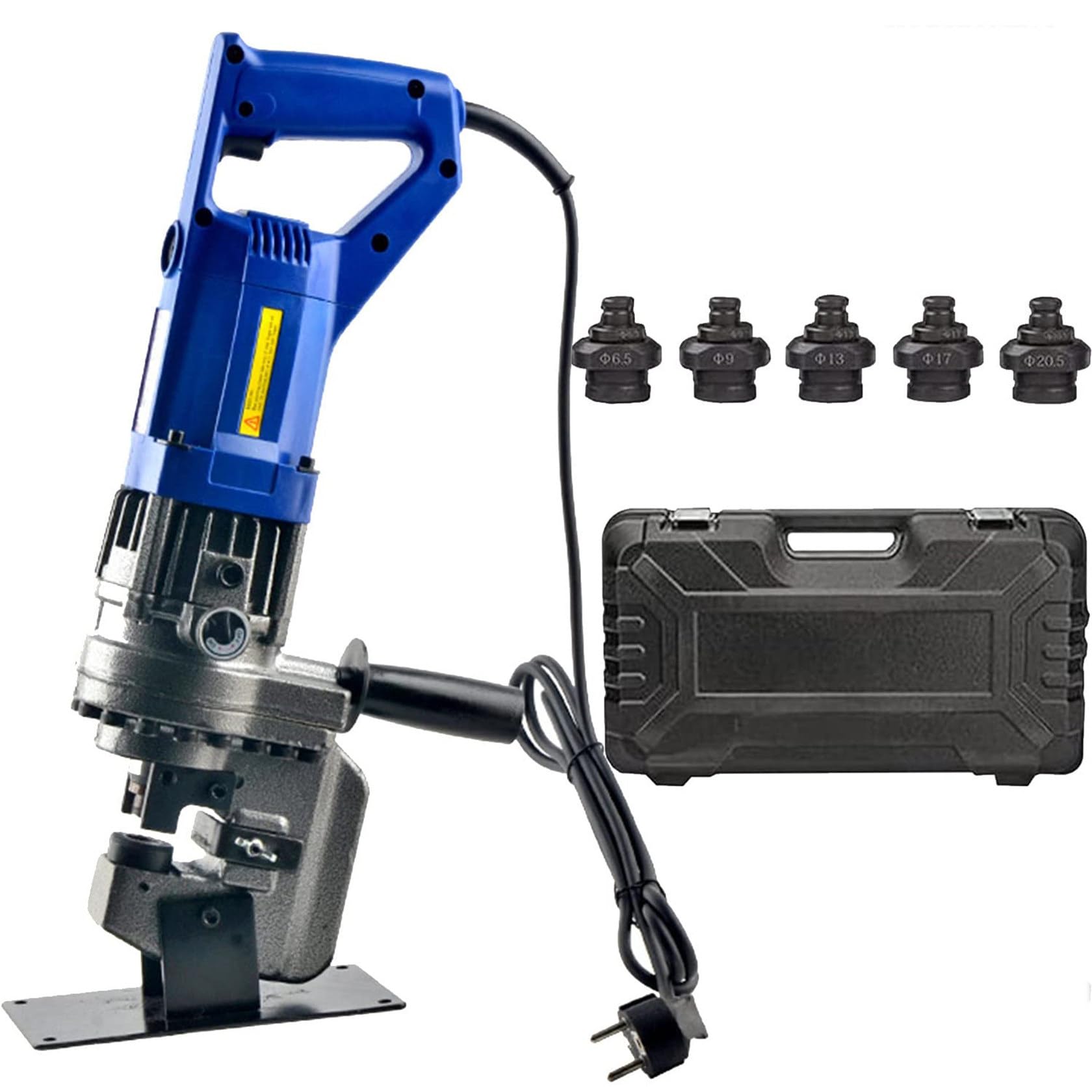 Punzonatrice idraulica elettrica con 5 matrici per acciaio, ferro, alluminio, rame - punzonatrice per fori in metallo resistente
