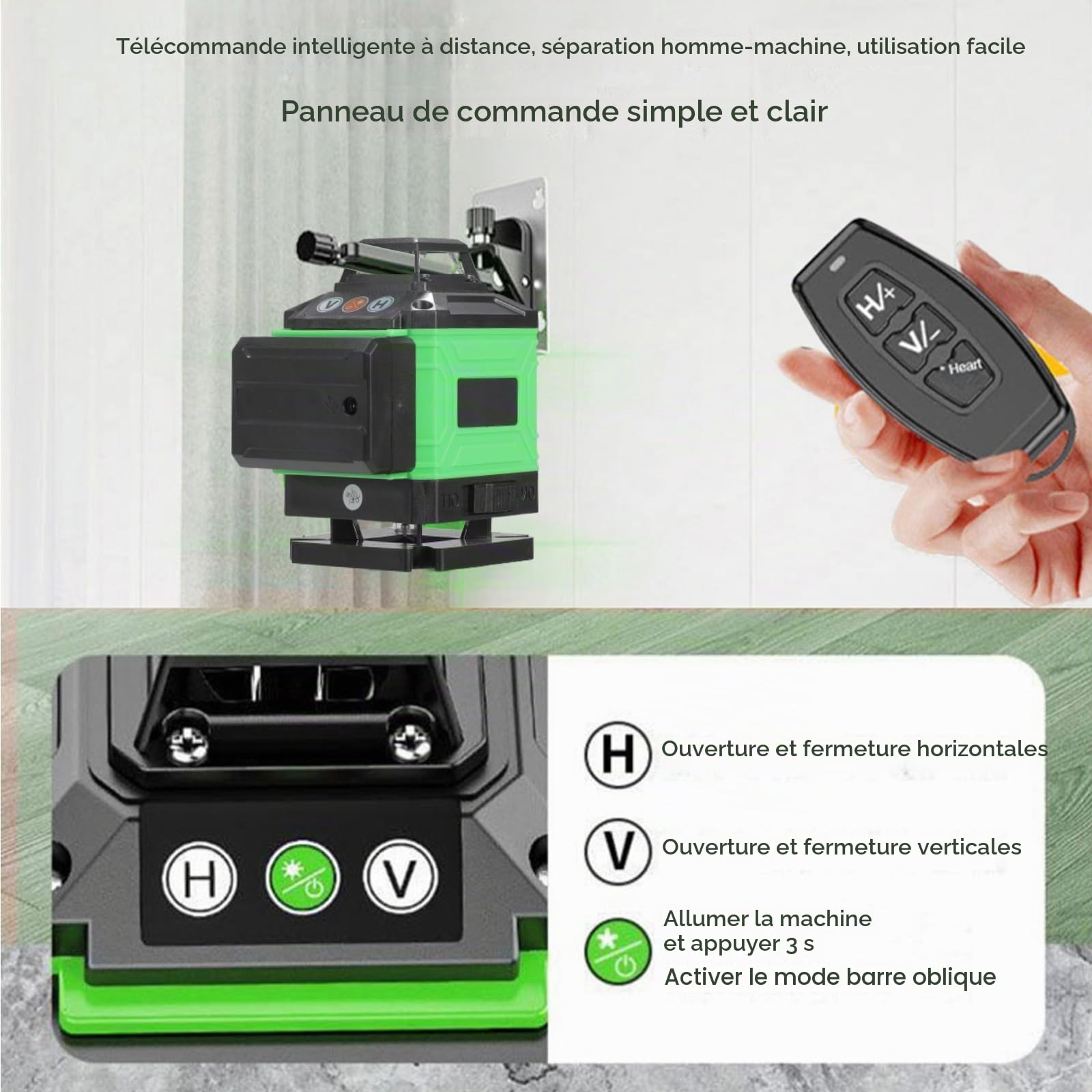 Niveau à Bulle Laser Croix 360° Autonivelant - Laser Multifonctionnel 4D avec 16 Lignes - Rechargeable USB