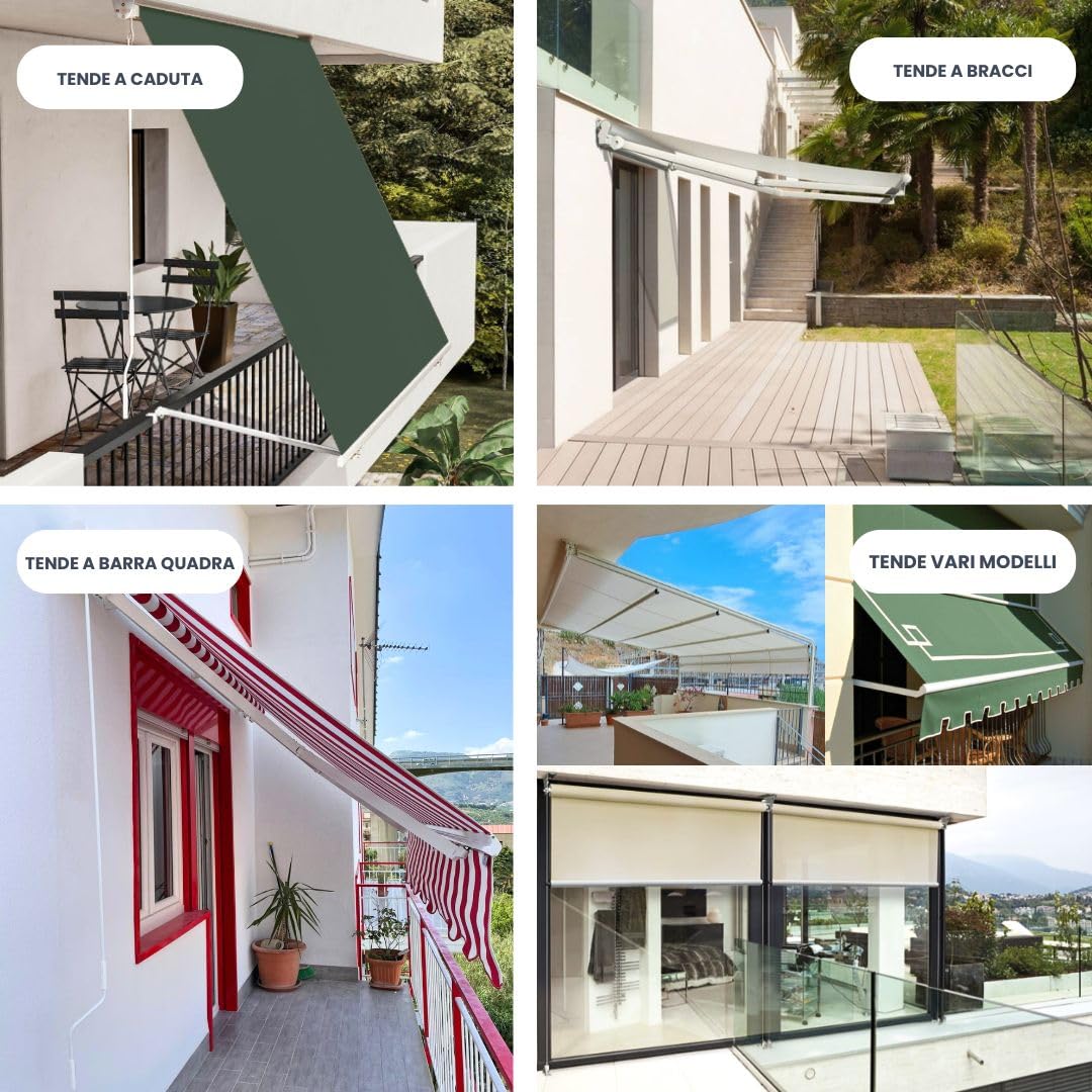 TENDAGGIMANIA Rullo Avvolgitore Universale in Ferro Zincato Diametro 60 mm- Lunghezza 3 Metri- Compatibile con Tenda da Sole A Caduta, Tende per Esterno A Bracci Estensibili e Bracci Estensibili