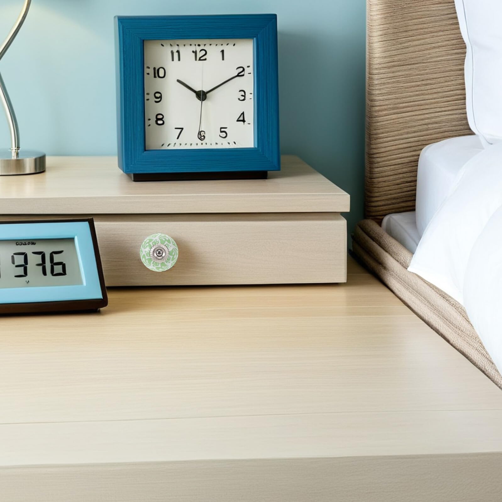 Gatuida 10 Pezzi Pomelli per Mobili in Ceramica Verde 10 Pezzi, Manopole Rotonde per Cassetti e Armadi, Maniglie per Mobili con Viti, Facili da Installare per Cucina e Camera da Letto