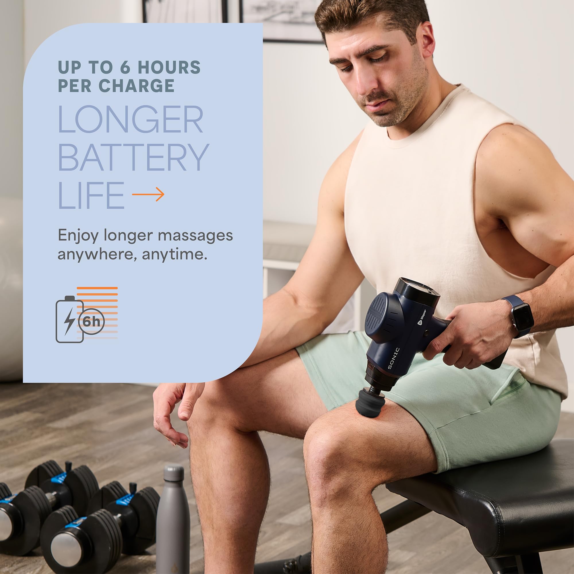 LifePro Sónica personal percusión Masaje arma - Caso de mano masajeador muscular profundo