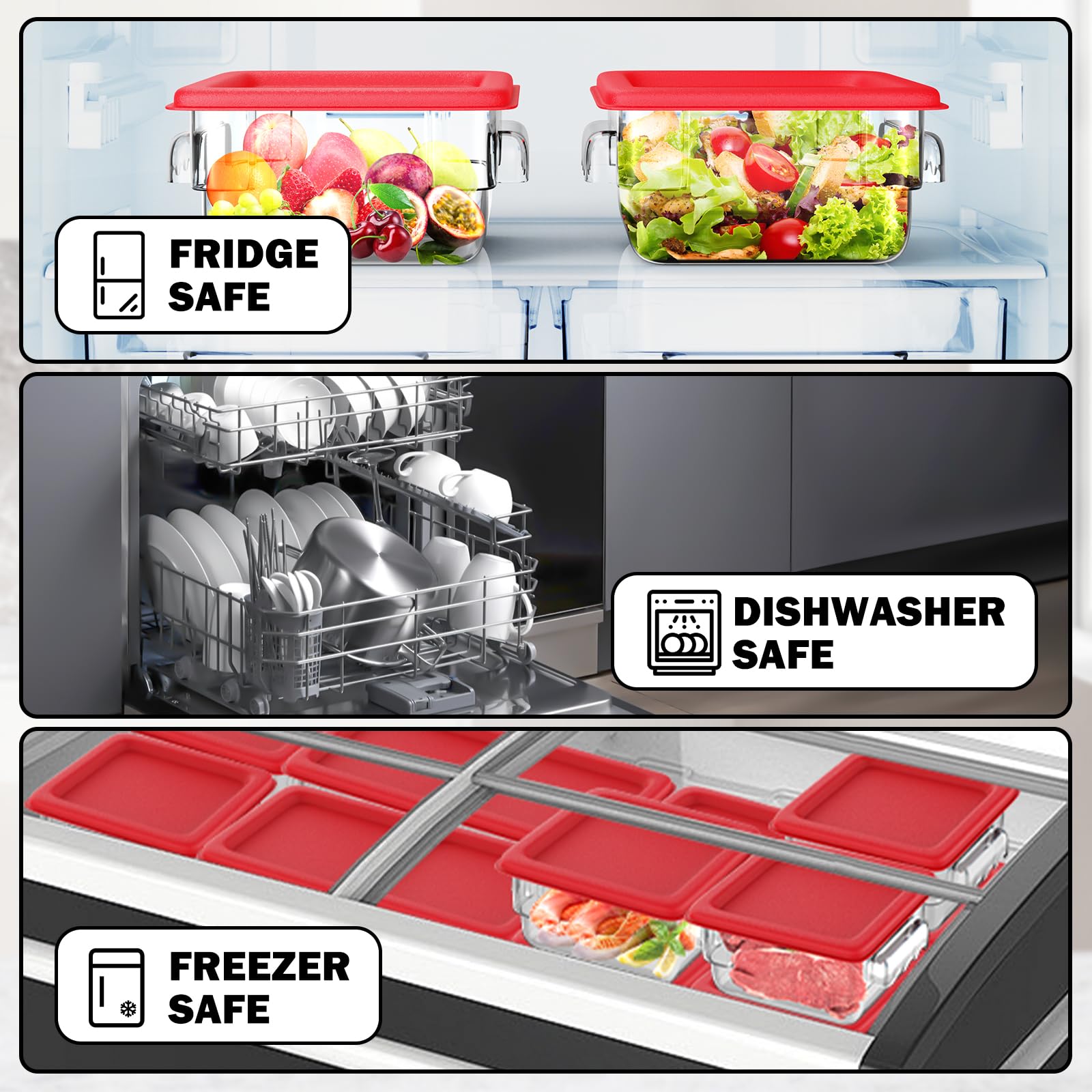 Komercyjne pojemniki do przechowywania żywności 18 QT: 6 szt. [Sous Vide] [certyfikat NSF] przezroczysty pojemnik Sous Vide z pokrywkami, uchwyty do domu, restauracji, kuchni, przechowywania ciasta