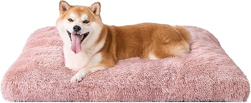 Miniatura 23 de EHEYCIGA Cama mullida para perros extragrandes, almohadilla de pelo sintético de felpa, cama XL calmante antiansiedad para jaula, lavable, suave y