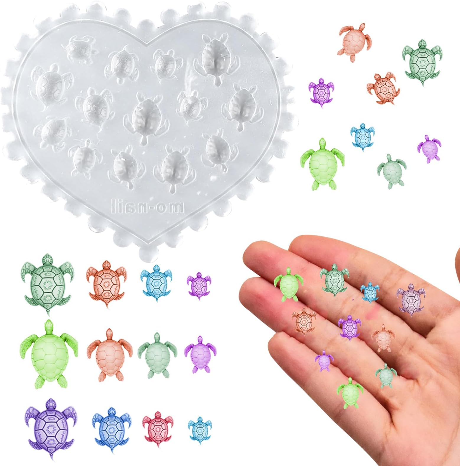 Mini Tiny Turtles Resin Silicone Molds Cute Micro Dollhouse Animals Epoxy Casting Molds for DIY Resin Fairy Garden Miniatures Landscape Crafts Decor