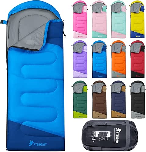 PTEROMY Sleeping Bags for Adults, Lightweight and Machine Washable, Water