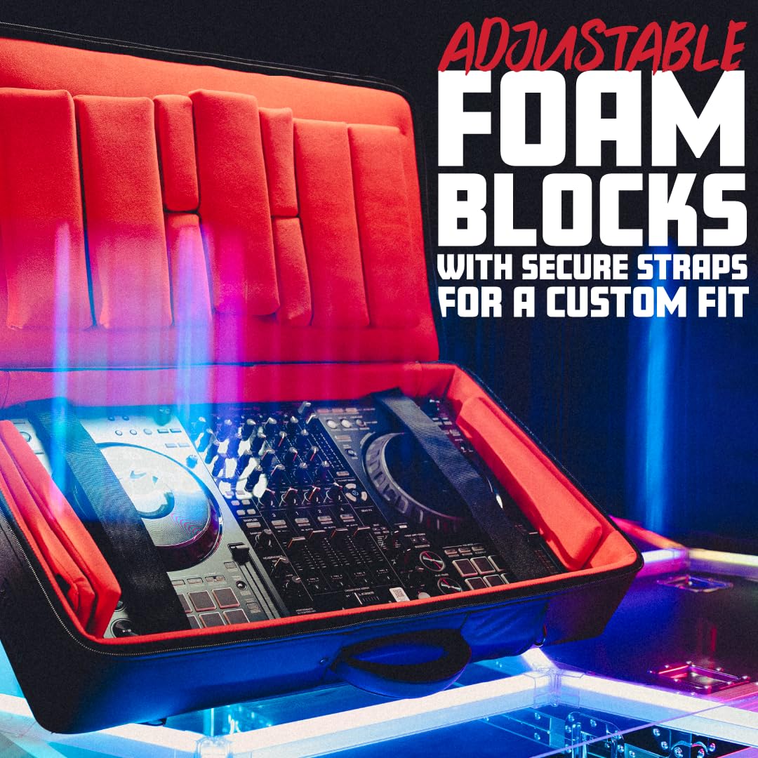 Gator Cases ICON Series Medium torba na kontroler DJ z odporną na warunki atmosferyczne stroną zewnętrzną i regulowanym blokiem piankowym wewnątrz, pasuje do kontrolerów do 66 cm (26 cali