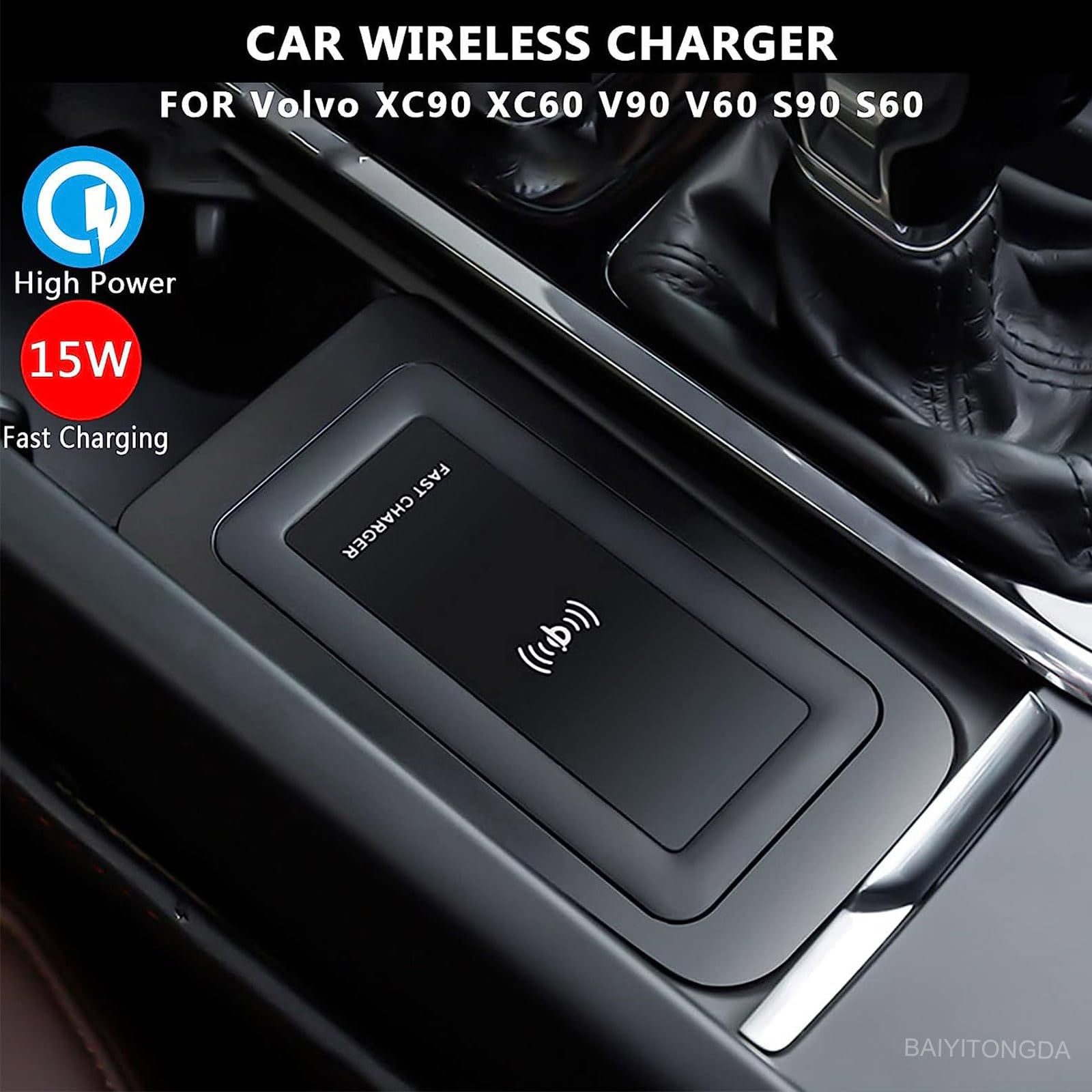 Bezprzewodowa ładowarka do telefonu XC90, XC60, S90, S60, V90, V60, akcesoria do ładowarki samochodowej, konsola środkowa, z 2 portami USB, Plug and Play, łatwa instalacja