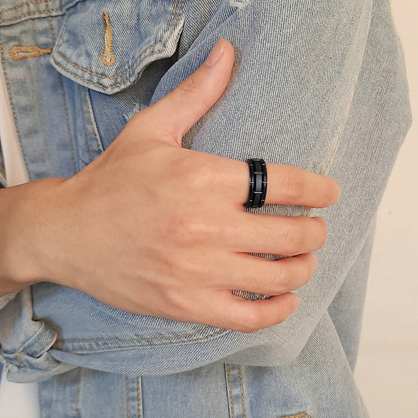 Epinki Ketten Paare 2 Stück Wolfram mit Ring Anhänger Gebürstet mit Gravur I Love You Paar Ketten für Sie und Ihn Schwarz für Frauen & Männer Breite 8MM - Herrenkette 60cm Damenkette 50cm
