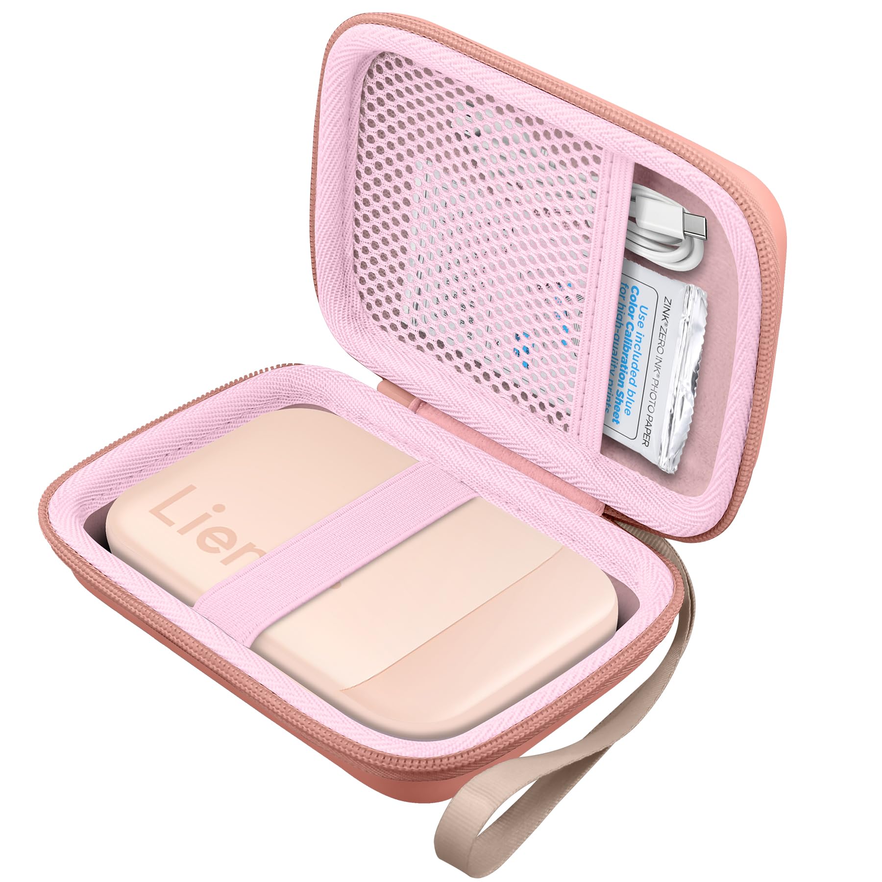 Robuste Transporttasche für den Liene 2x3 Zoll Mini-Sofortbild-Fotodrucker (tragbar, Farb- und Schwarzweißdruck), rosa Tasche