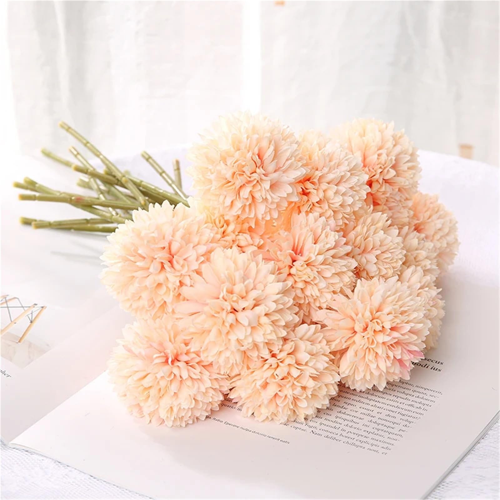 WwWsyfdc Dandelion Hydrangea Artificial Bouquet Suitable for Home Bedroom Decoration Wedding Decoration Craft vase Flower Arrangement Accessories(