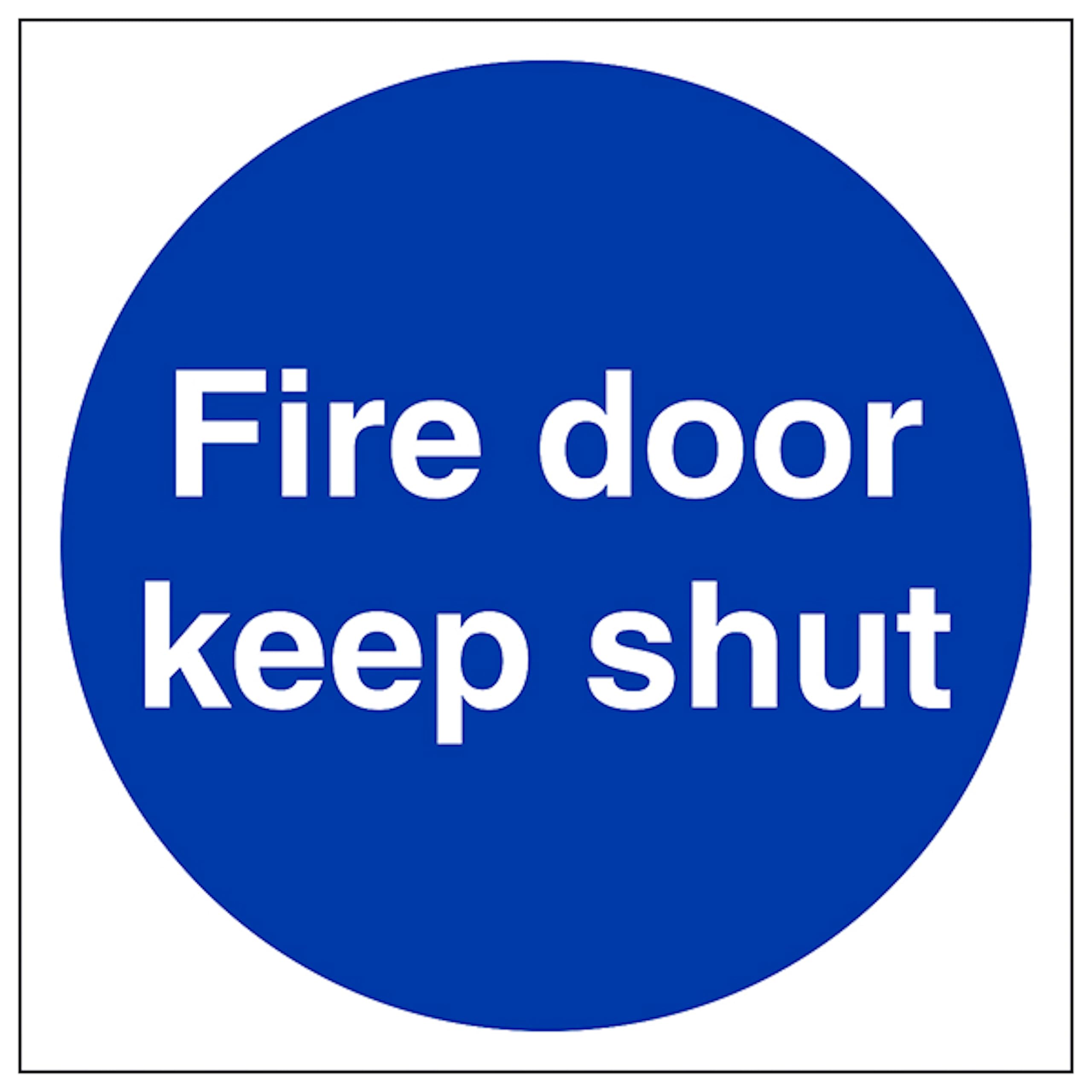 V Safety Fire Door Keep Shut 150 x 150 mm - 3mm Aluminium Composite Safety Sign