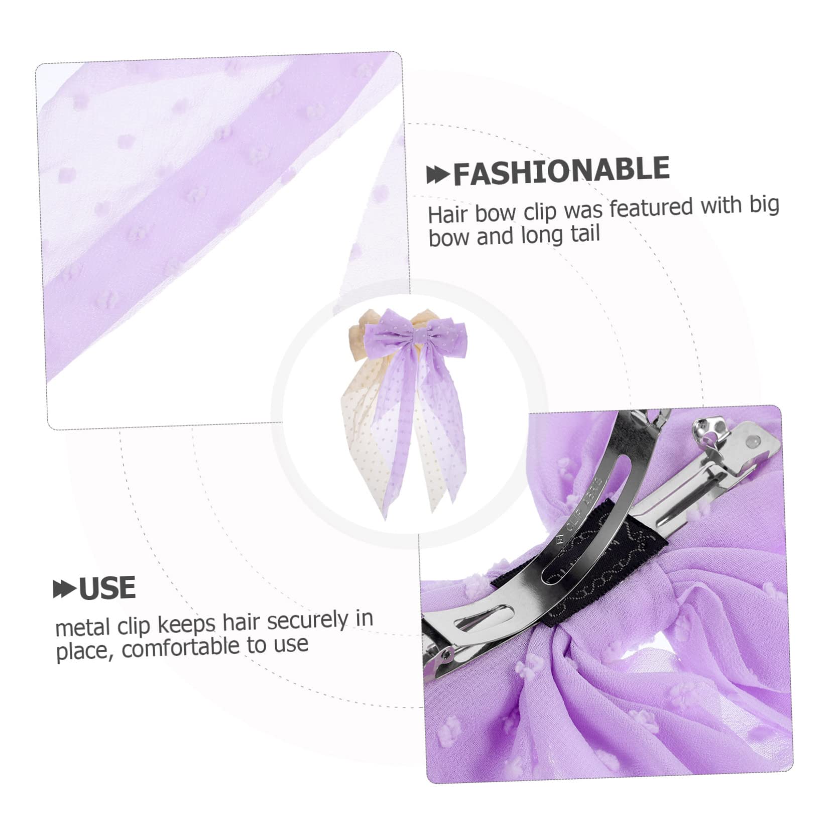FRCOLOR 8 Pz forcina ad forcine francesi butterfly clips poggia bacchette elastici per in raso molletta nastrino grandi fiocchi di mollette per spessi trucco