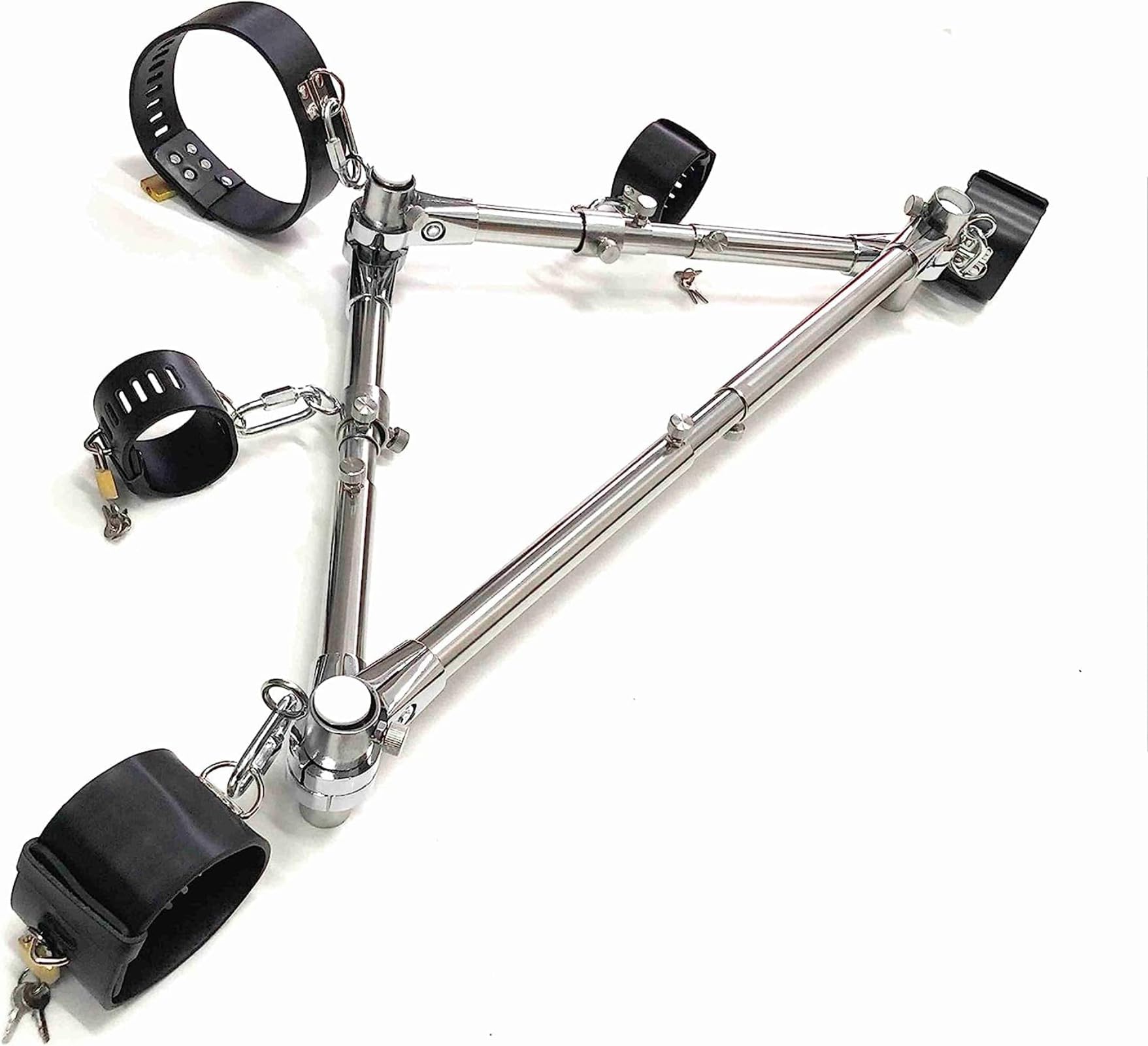 Verstellbare Spreizstange für aufregendes Sexspielzeug - Dreieckige Spreizstange mit Fesselgurten für extremen Genuss - Perfekt für Bondage-Sets mit SM-Handfesseln - Fetisch und BDSM