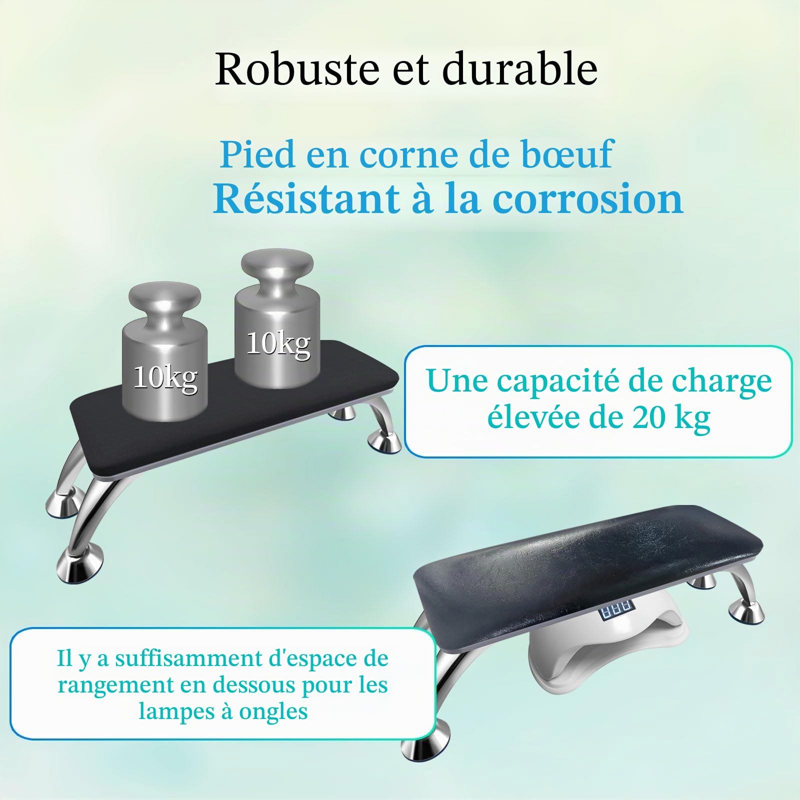 Coussin pour ongles - Repose-bras en cuir - Pour salon de manucure - Noir