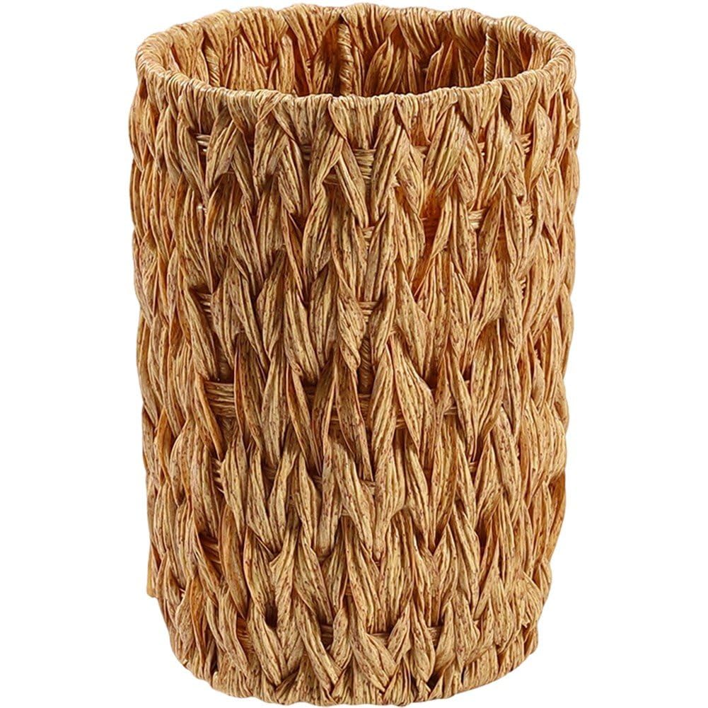 Papelera de imitación mimbre decorativa para baño y cocina de hogar