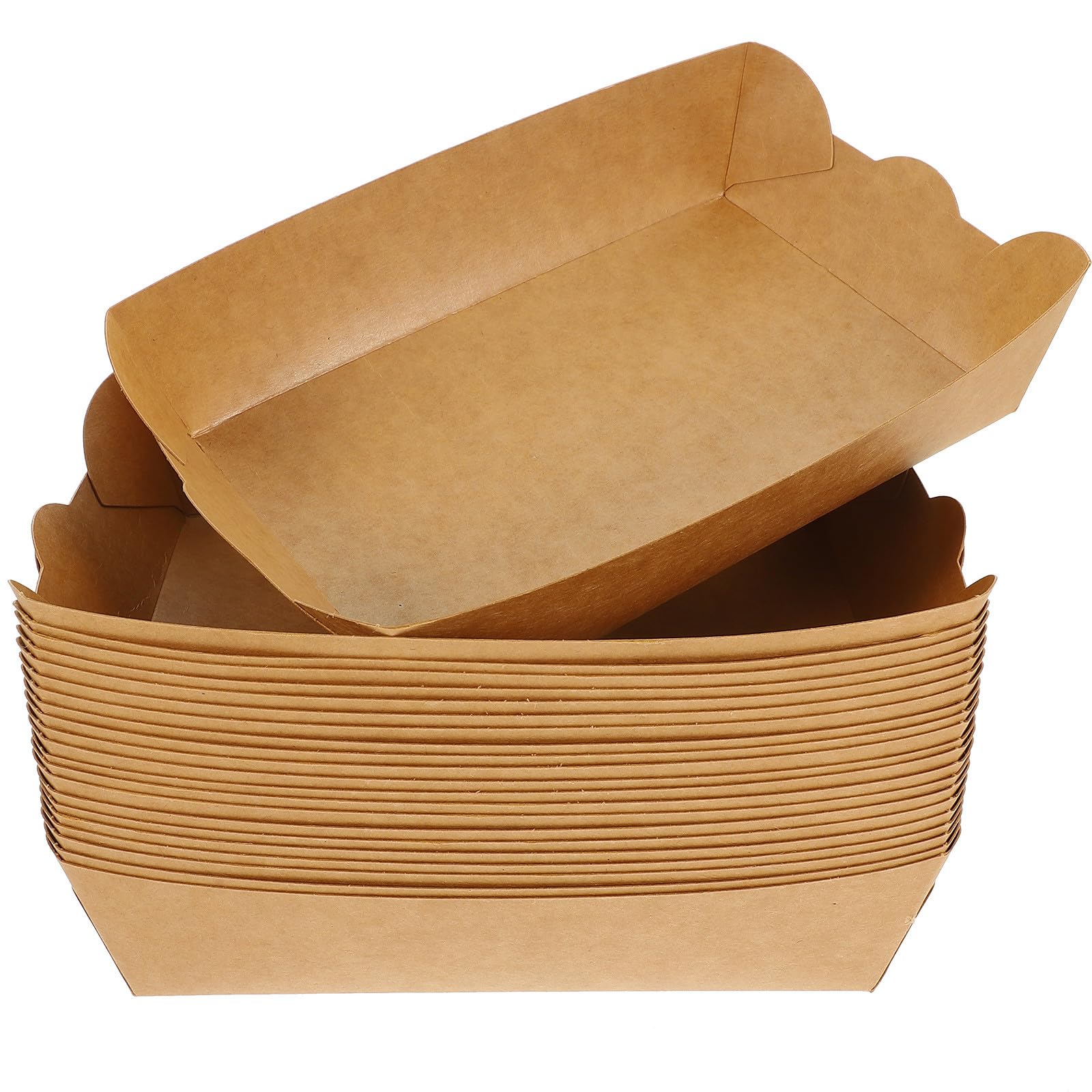 Tofficu Scatole in Carta Kraft 100 Pezzi per Alimenti Design Aperto e Portatile, Resistenti All'olio, per Patatine Fritte e Dolci in Cucina o Picnic