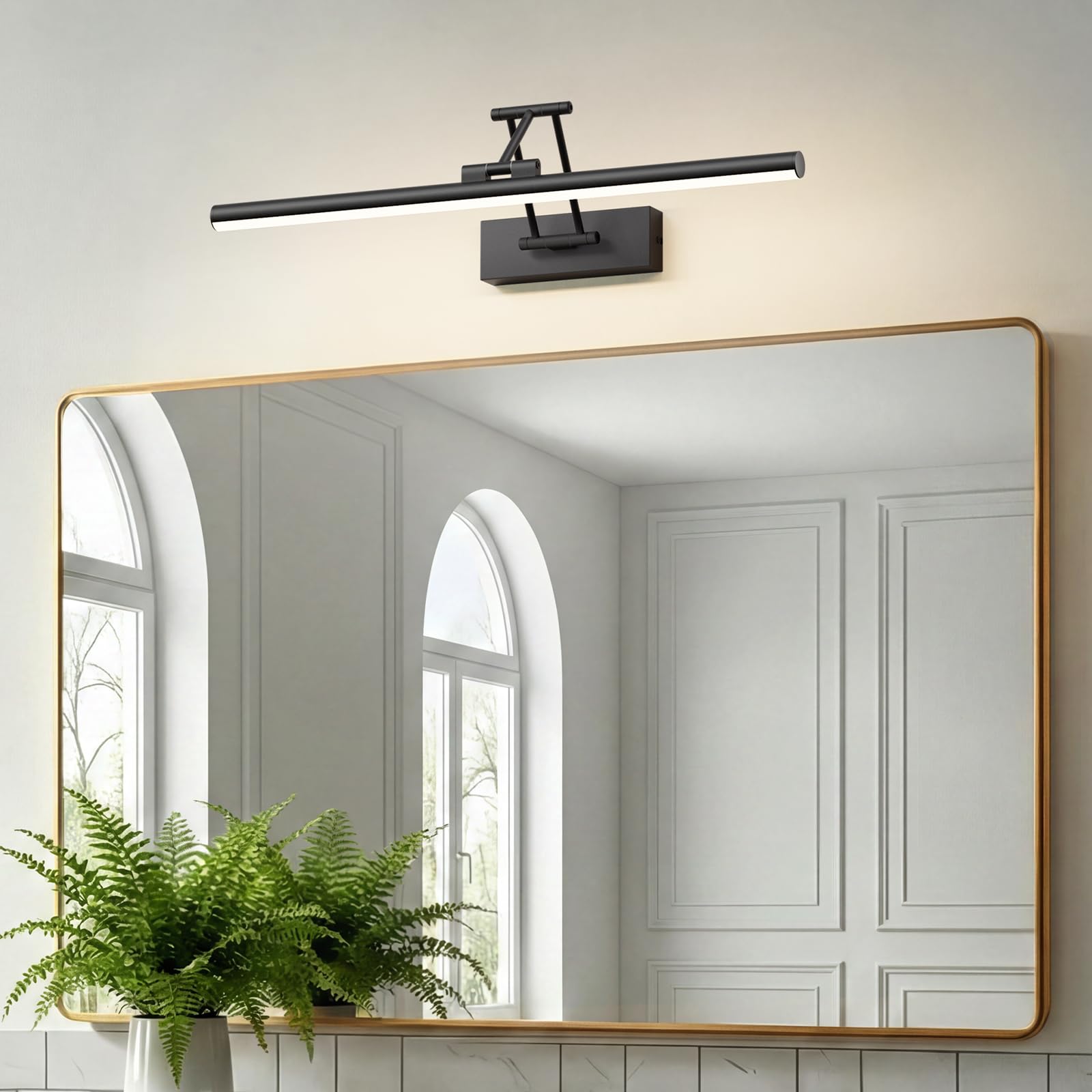 Klighten Lampa lustrzana LED łazienkowa 50 cm, obrotowe lampy lustrzane do łazienki IP44, oświetlenie lustra łazienkowego 16 W 1200 lm, oświetlenie lustra łazienkowego LED