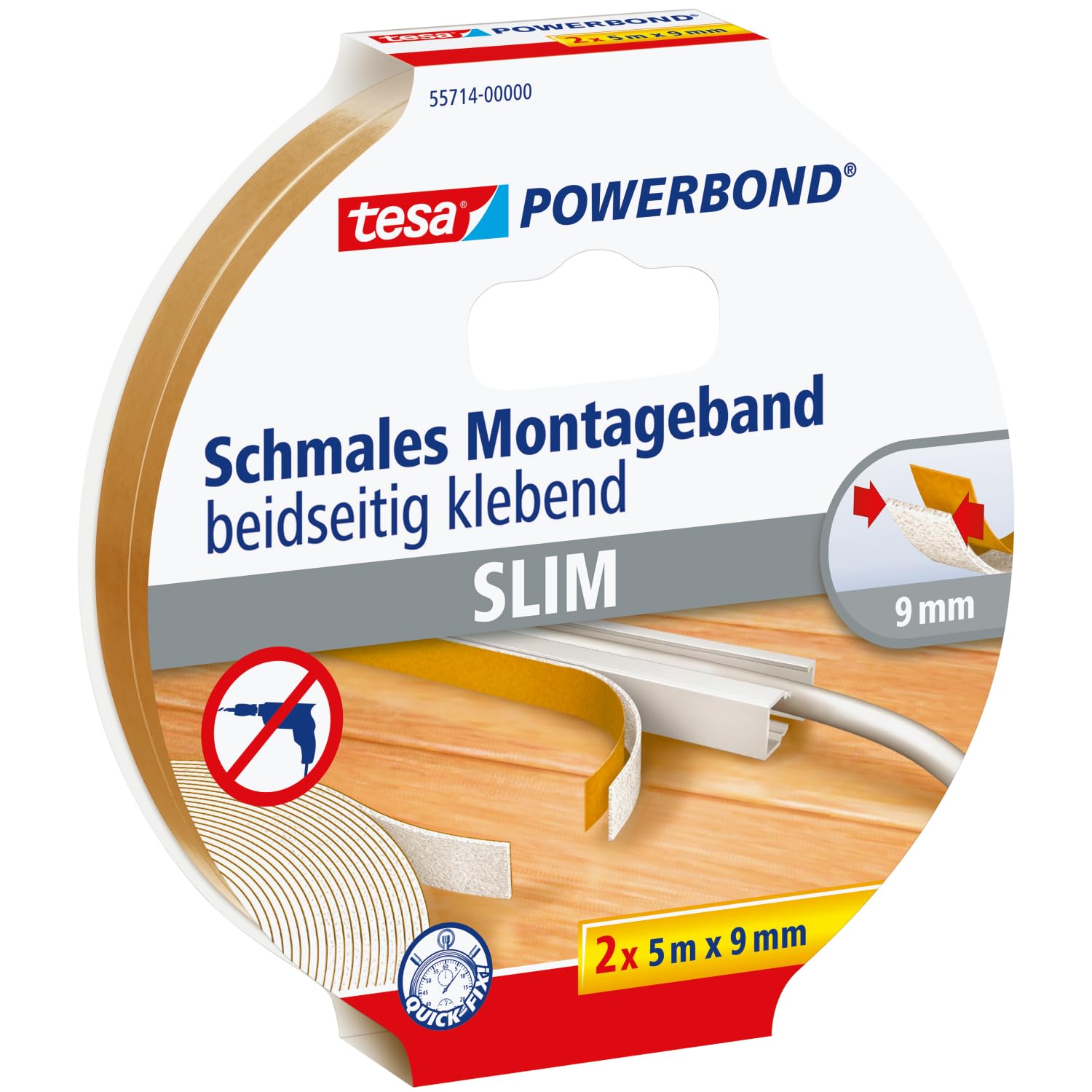 Ruban de montage étroit tesa Powerbond pour décorer et fixer sans percer vos murs intérieurs