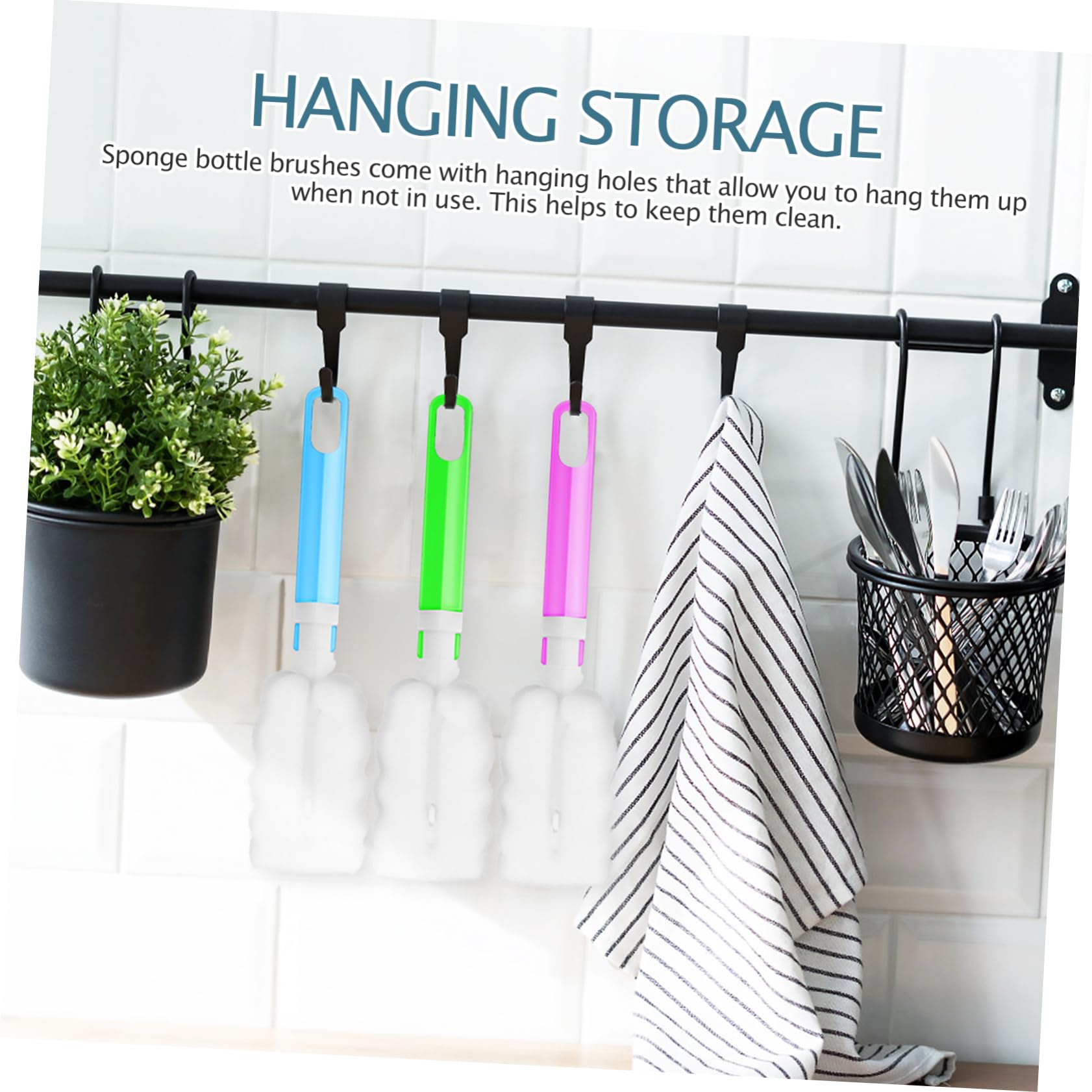 KICHOUSE 3pcs Cup Brush Cleaning Scrub Brush Thermal Cup Insulated Cup Bottle Sponge Cleaning Brush Reusable Cup Brush Cup Cleaning Brush Kitchen Brush Plastic re-usable