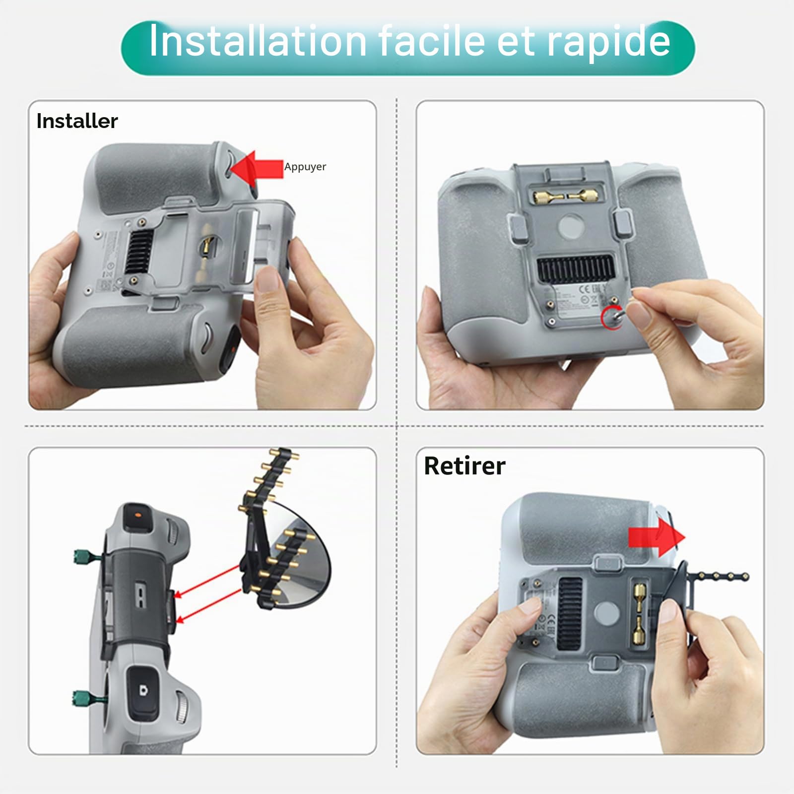 Yagi Amplificateur de signal d'antenne pour DJI RC Antenne Amplificateur pour DJI Mini3/Mini3 Pro Télécommande Accessoires RC