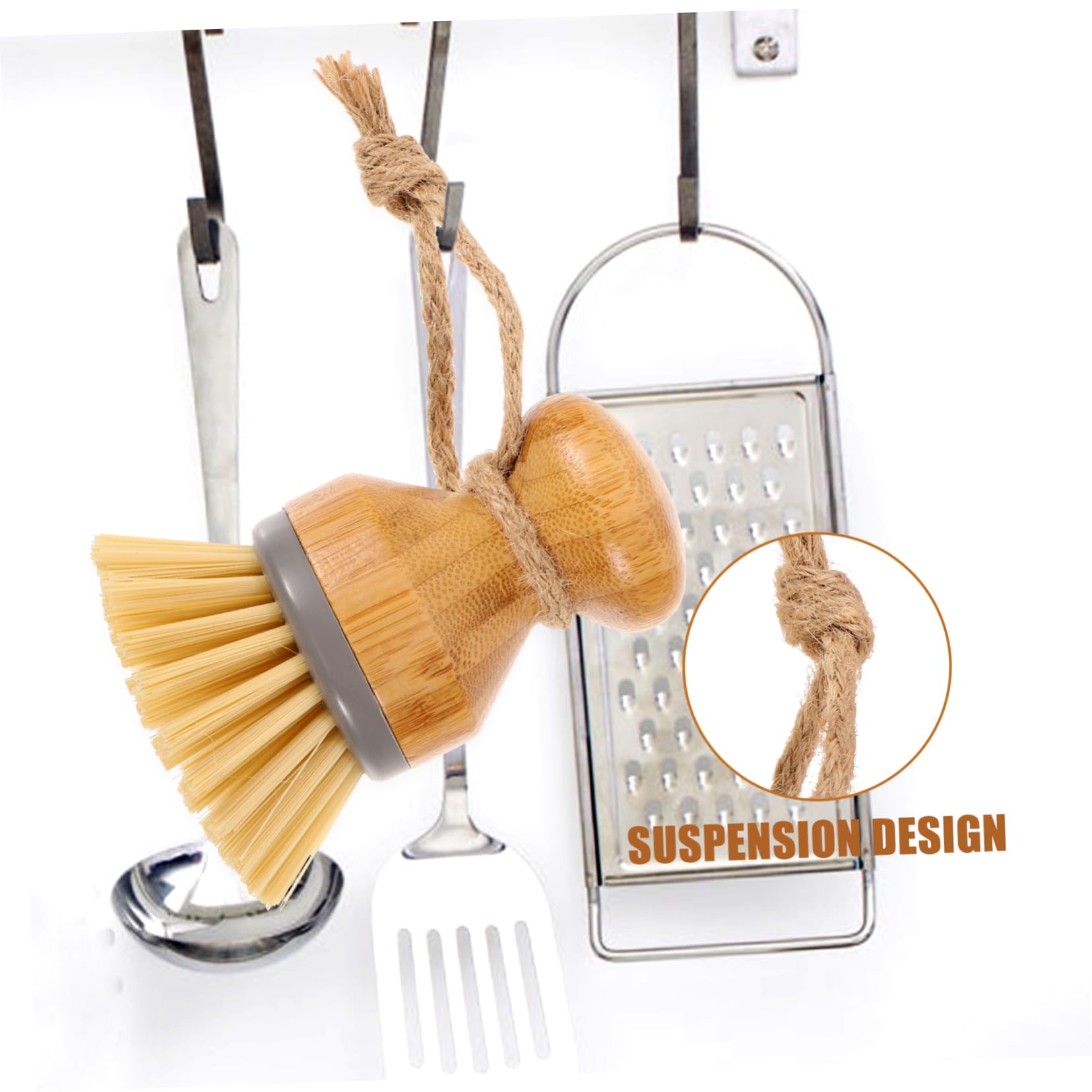 DECHOUS 5 Pièces Brosse à Vaisselle de Cuisine Portable des Produits Nettoyeur grattoir Petite Brosse de Nettoyage à récurer ustensiles de Cuisine de e en Bois