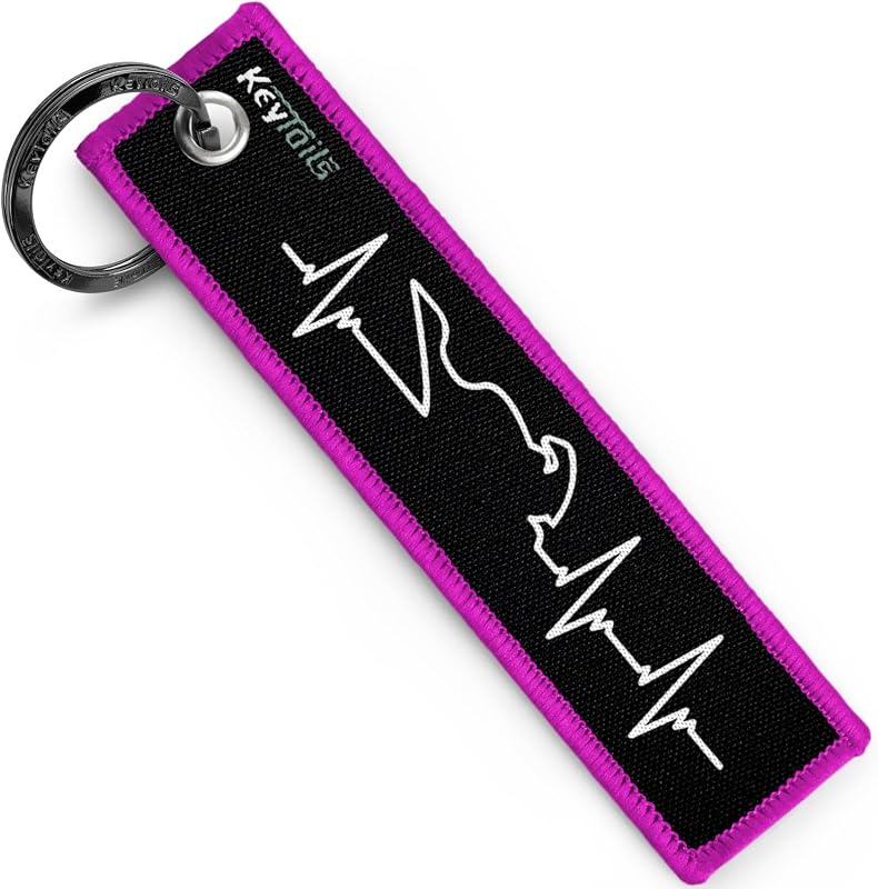 Chaveiro retangular KEYTAILS para motocicleta, carro, scooter, ATV e UTV, modelo Sportbike com corações