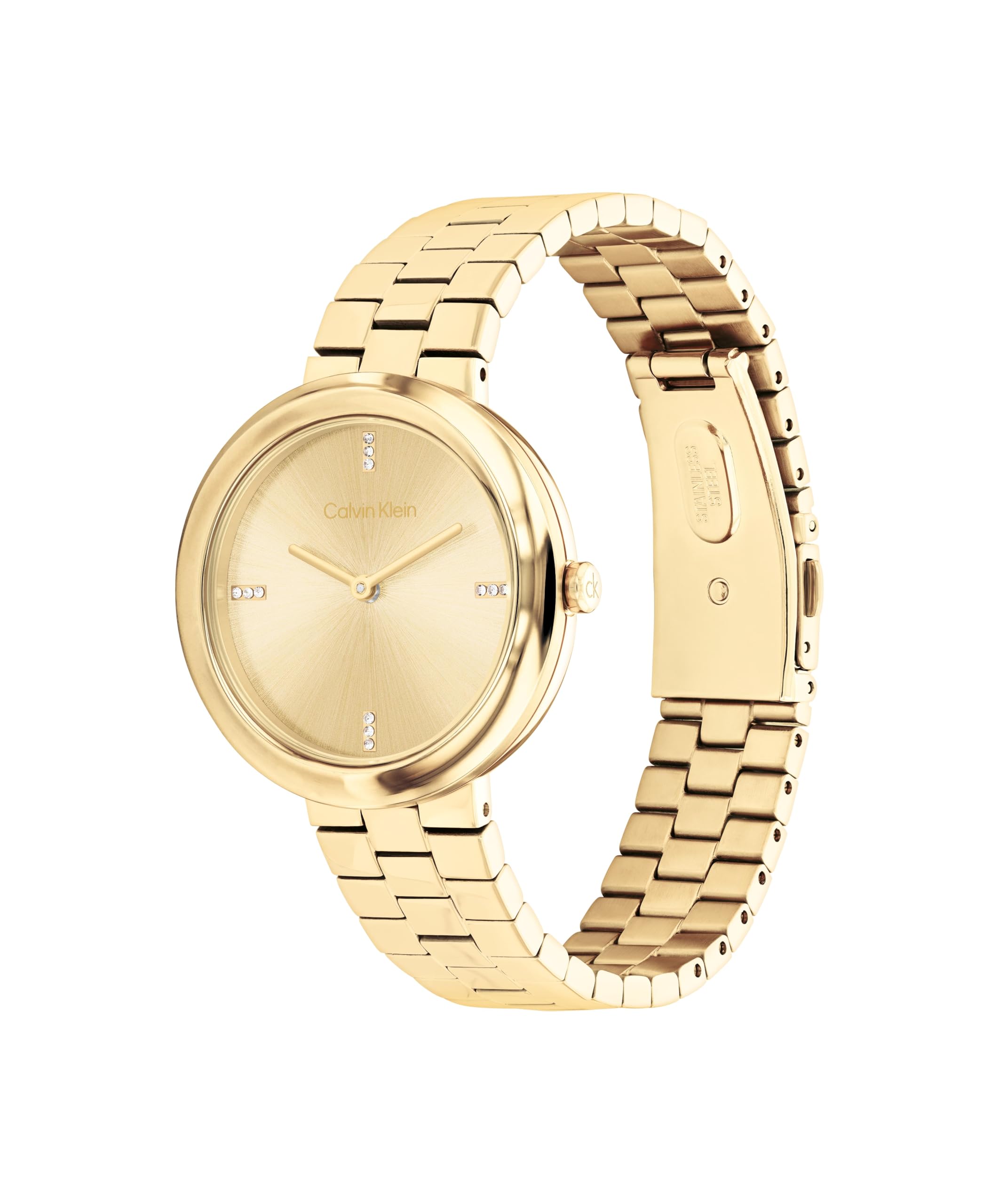 Calvin Klein Orologio con Movimento al Quarzo Analogico da Donna Collezione TWISTED BEZEL con Bracciale in Acciaio Inossidabile, Maglia o Bracciale Rigido - Disponibile in Argento, Oro Rosa o Nero