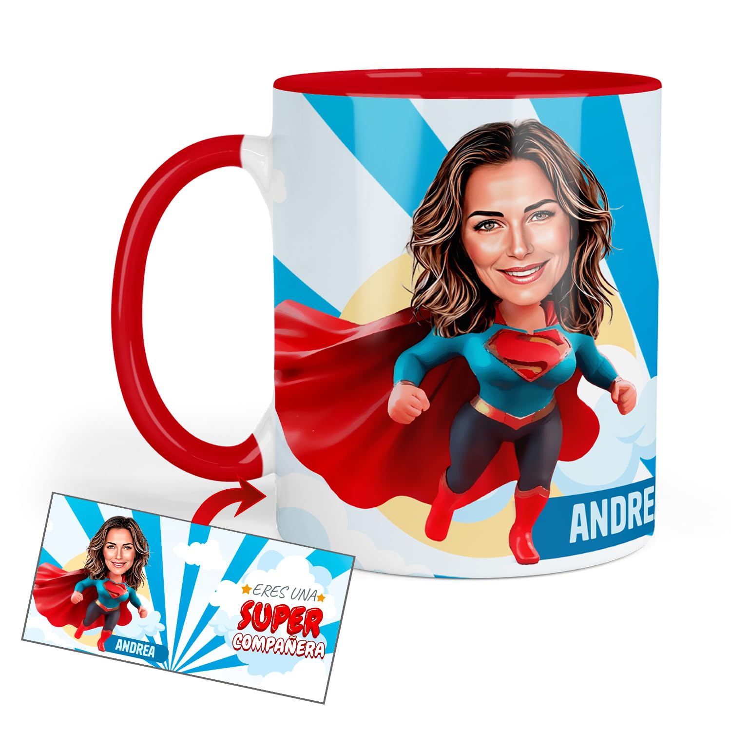 Kembilove® Regalo compañera trabajo personalizada | Pack eres una super  compañera | Nombre y caricatura | Varios productos a elegir | Detalle  divertido emotivo y original para despedida o cumpleaños : Amazon.es: Hogar  y cocina