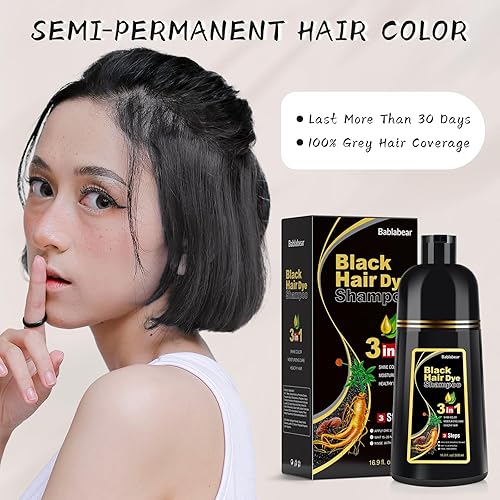 Miniatura 5 de MEIDU - Champú de tinte para cabello negro para canas, champú semipermanente para cabello para mujeres y hombres, ingredientes de hierbas, cobertura