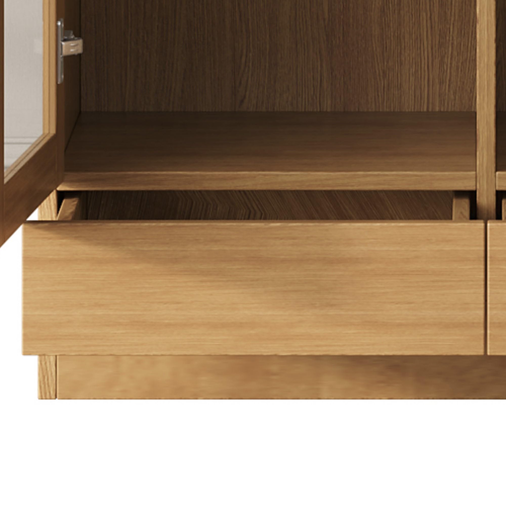 Moimhear Vitrina de cristal, estantería, estantería de almacenamiento, estantes escalonados, estantes no ajustables, cajones push to abiertos sin asas (80 x 40 x 160 cm, color madera)