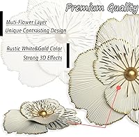 Vista 14 de Decoración artística de pared de flores de metal, escultura floral moderna y rústica de 9 pulgadas, hierro envejecido para colgar en la pared