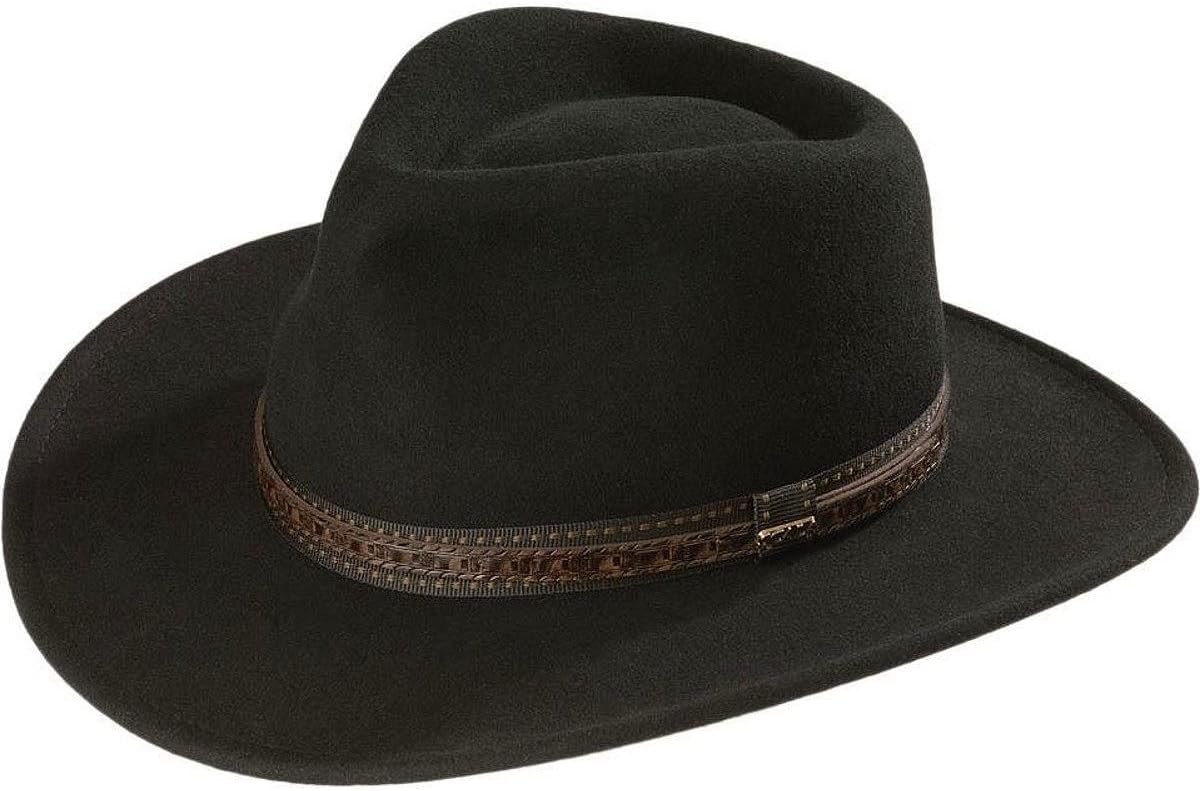Dorfman PacificScala Men's Crushable Wool Outback Hat