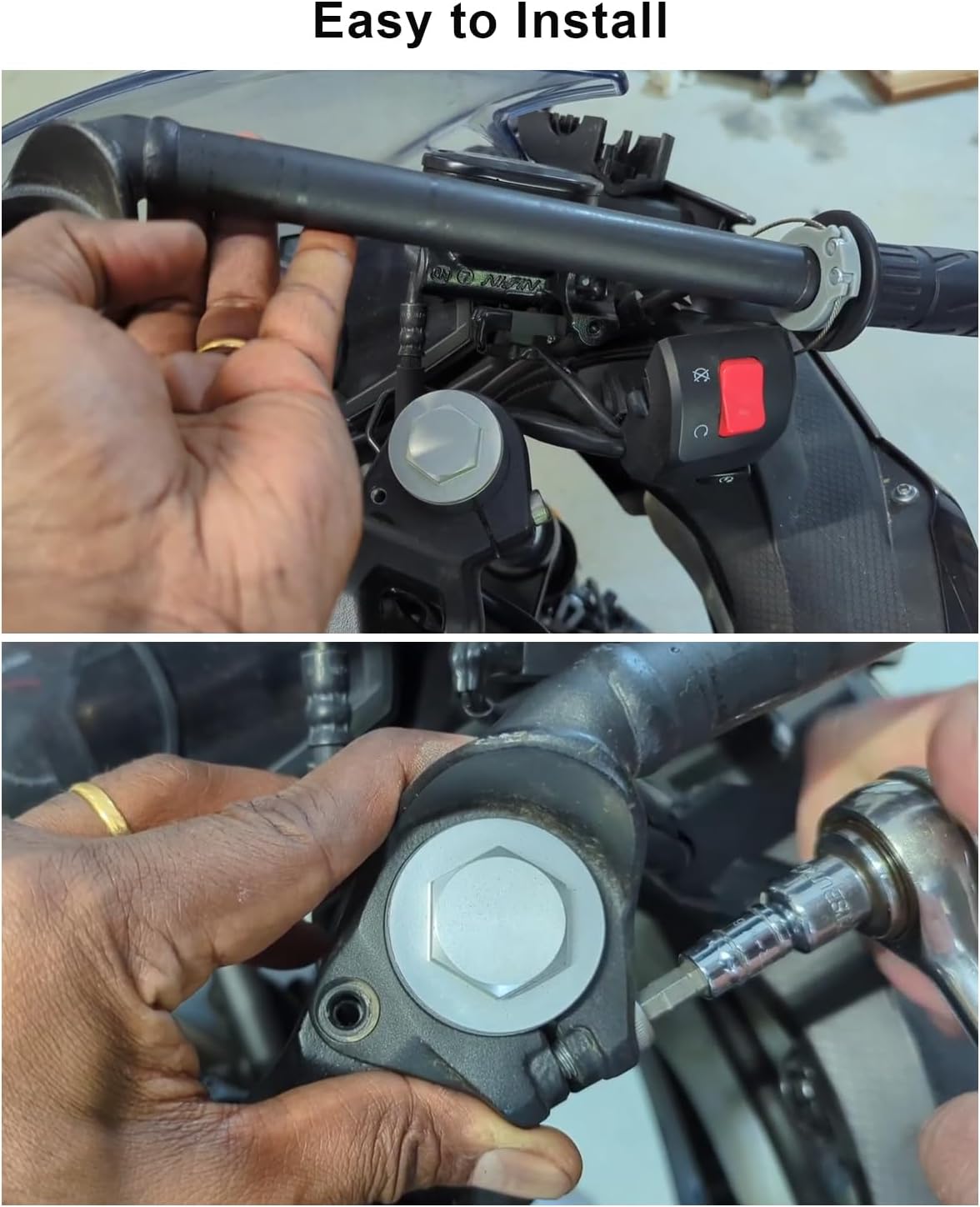 1 Pair Clip Ons F-ork Tube Handlebars Fit for Kawasaki Ninja 400 500 2018-2025 Replace 46003-0690 46003-0691