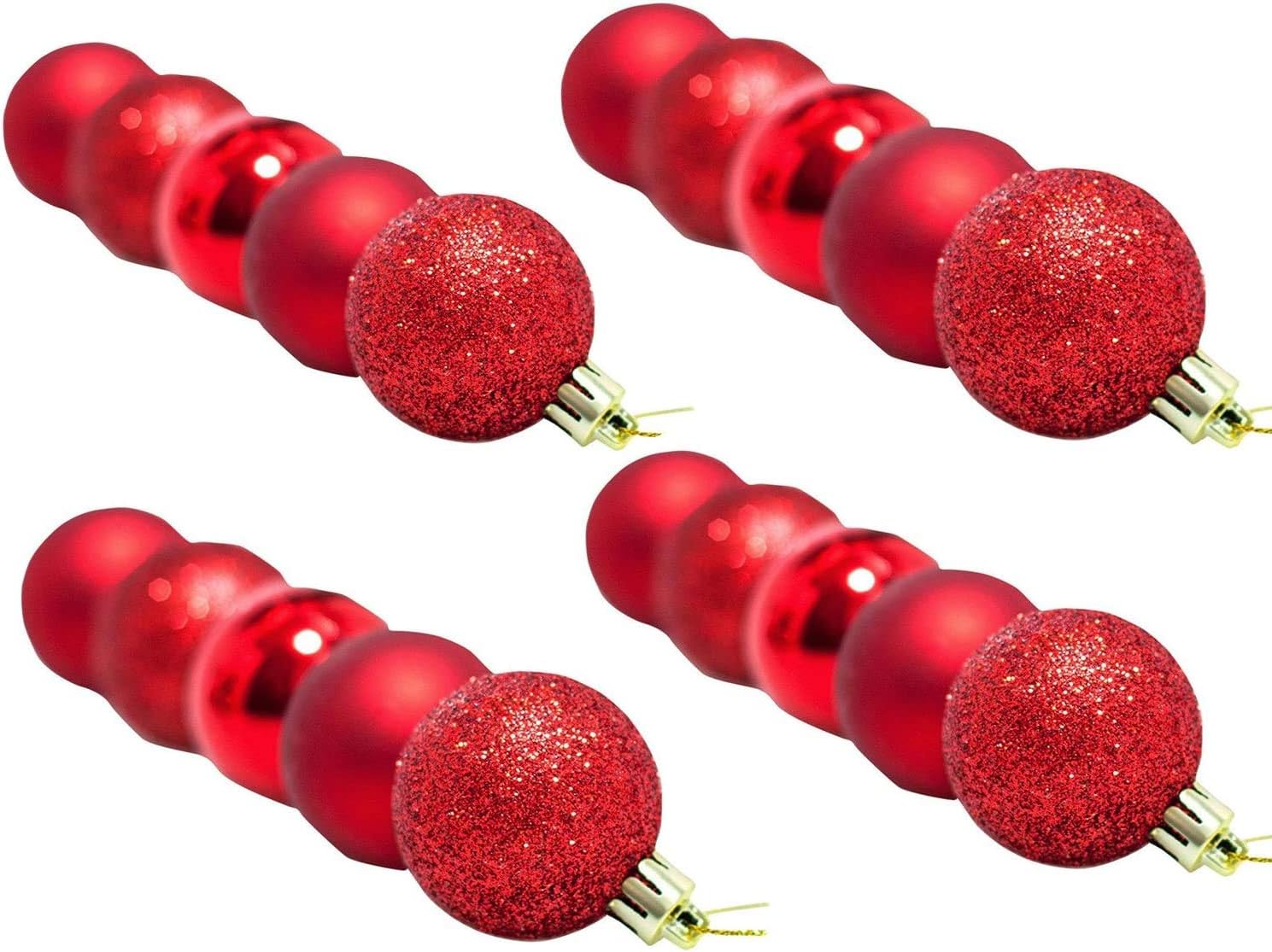 Yansanido 24pcs Small Christmas Ball 3cm/1.18'' Ornaments Shatterproof MINI Desktop Christmas Tree Balls Multicolor Pastel Tree Ornaments Pendant (1.18 inch 24pcs Red)