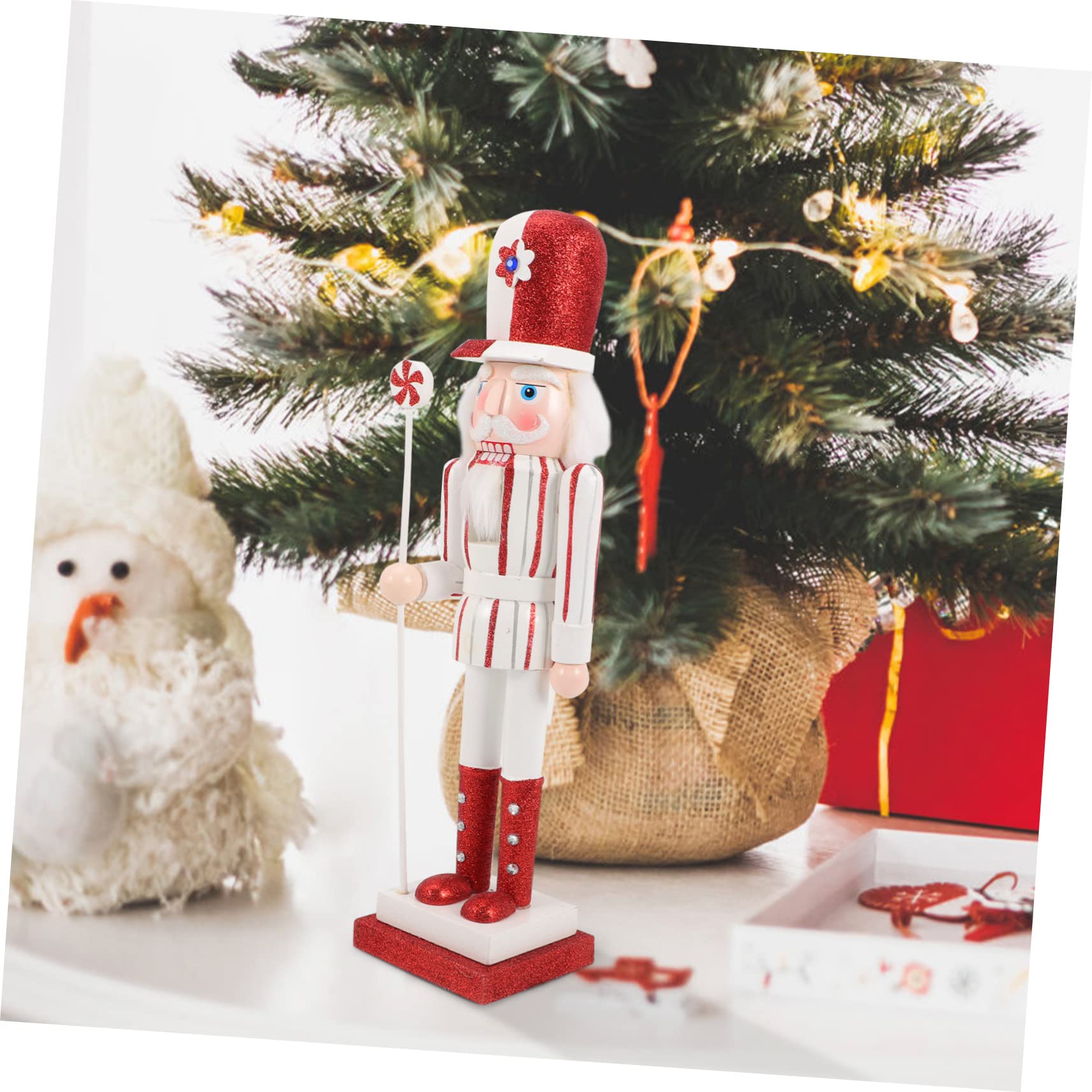 PRETYZOOM 2 Pezzi Di Schiaccianoci Natalizi in Legno Decorazione Da Tavolo Per Le Feste Di Natale Stile Tradizionale in Noce