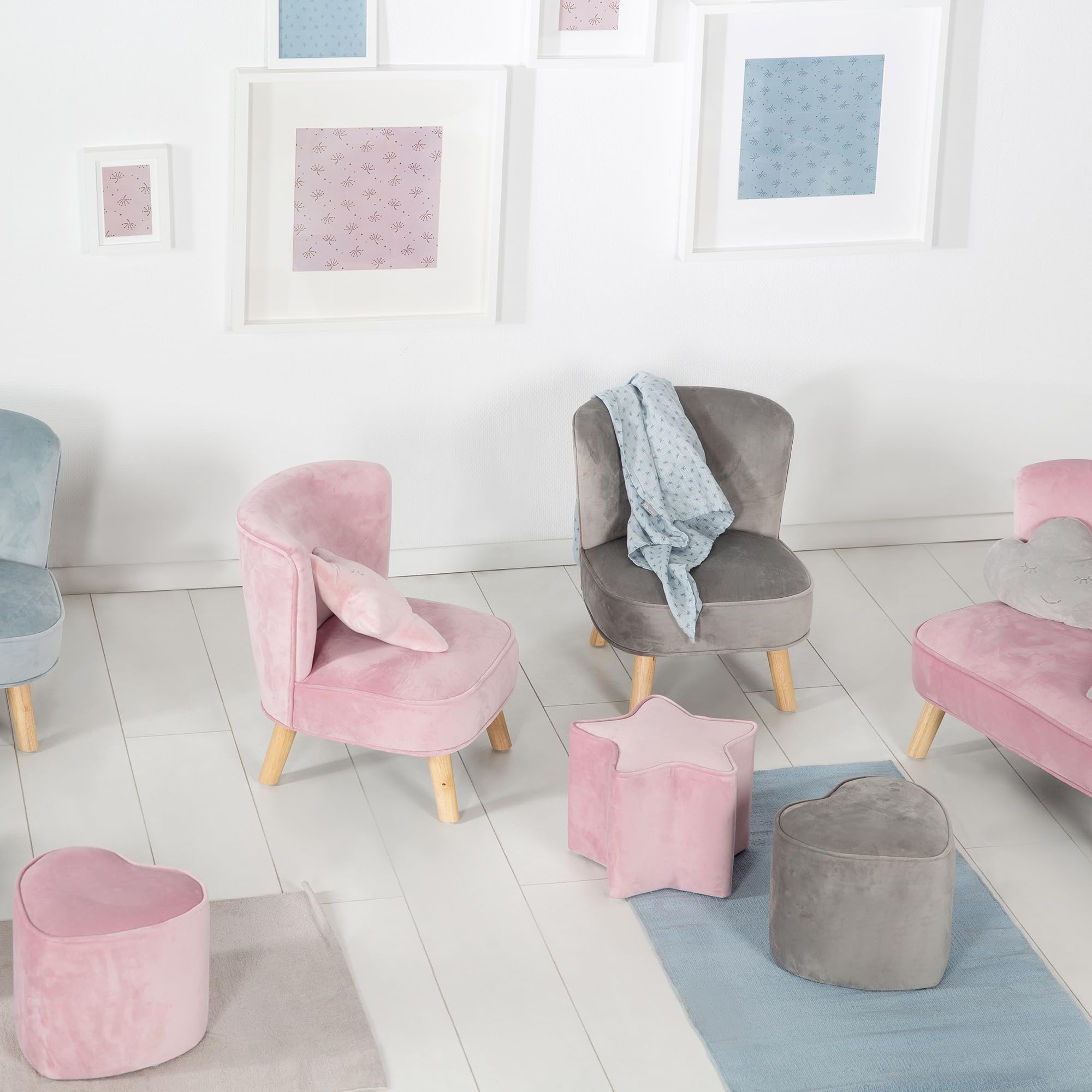 Roba Baumann GmbH Taburete Infantil con Forma de Estrella, Mauve/Rosa
