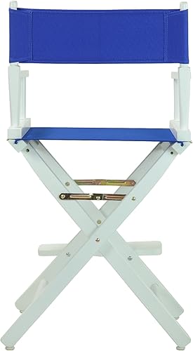 Miniatura 4 de Casual Home - Silla de director de 24 in, marco blanco, con lona color azul rey, altura de mostrador