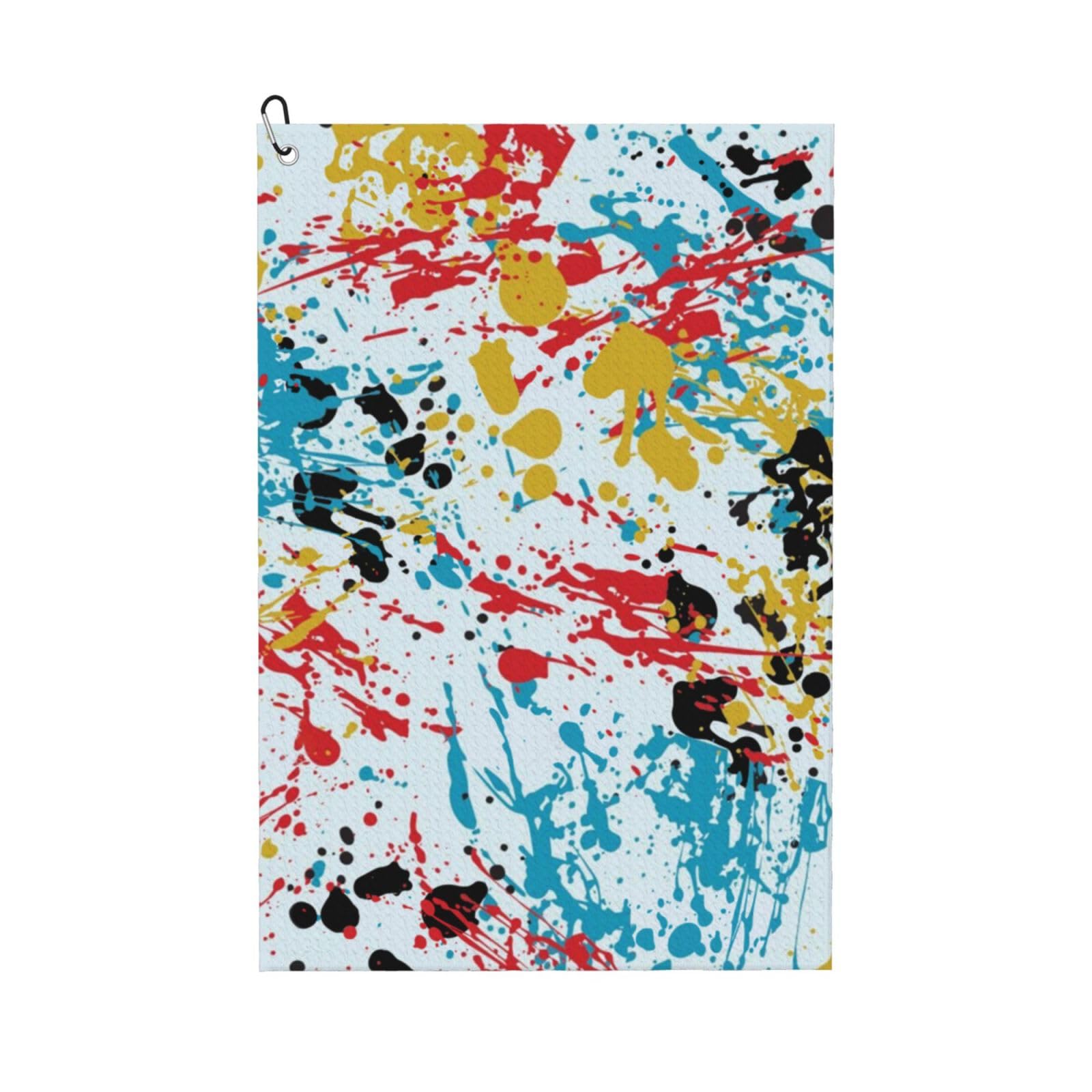 Hnnkloy Ink Splashes Abstract Pattern, 16x24 in Portable Waffle Golf Towels with Carabiner Clip for Golf Bag