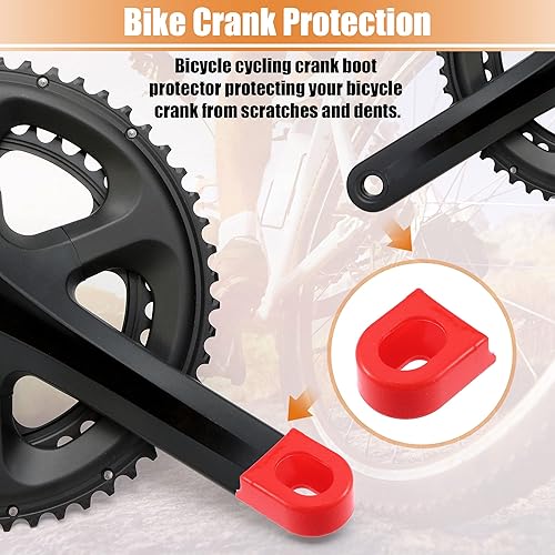 Miniatura 3 de X AUTOHAUX 2 piezas de silicona para bicicleta, protector de manivela para bicicleta de montaña, funda de gel, protección para brazo de manivela