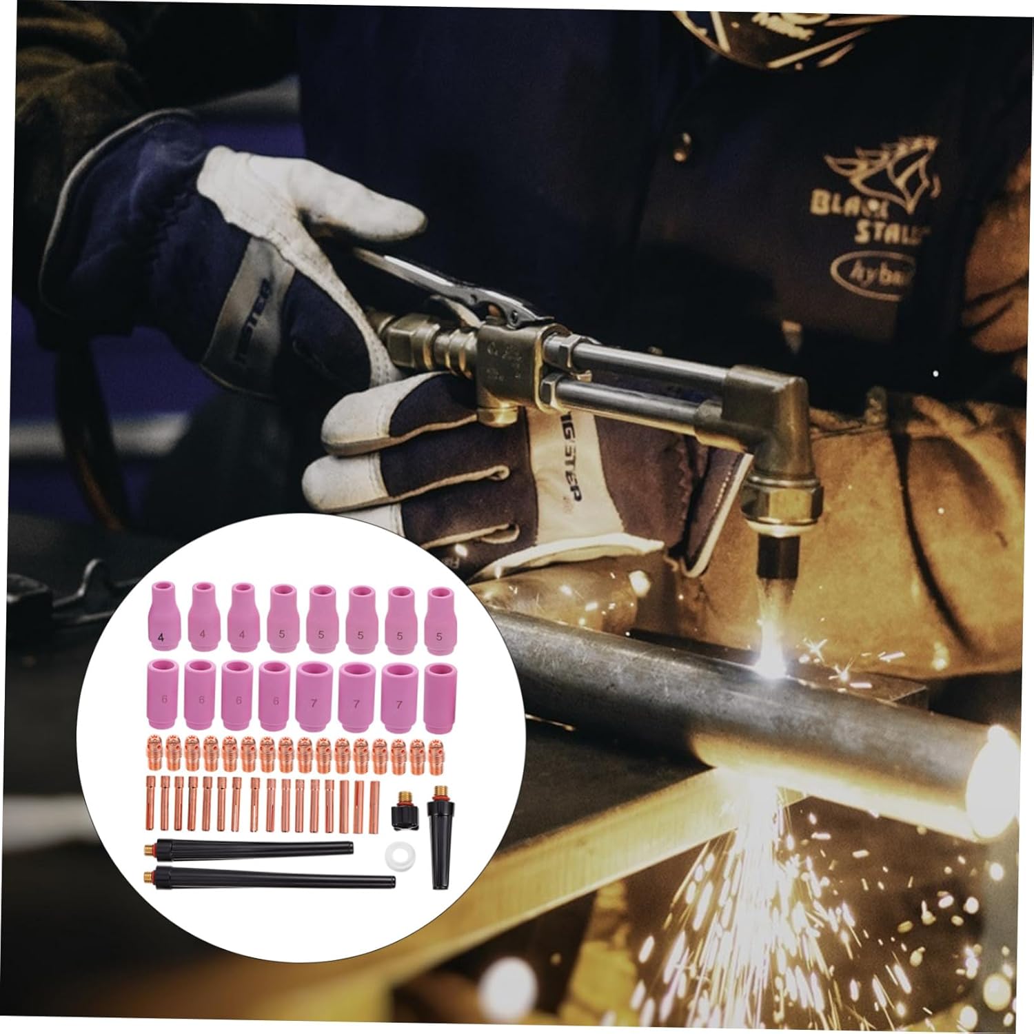 1 Set Professional Welding Torch Set with Ceramic Nozzles for Durable Easy to Assemble Precision Welding Accessories for Professionals