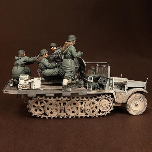 Miniatura 2 de Splindg Soldado de resina 135 modelo WWII soldado blindado (5 personas, sin automóvil) sin ensamblar, kit en miniatura sin pintar K1616