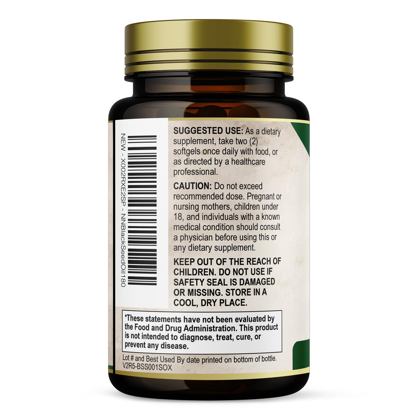 Black Cumin Seed Oil Capsules 1000mg - Premium Nigella Sativa Blackseed, Pure Natural Black Seed Oil & Antioxidant for Skin & Immune Support - Gluten Free, Bottled in USA Supplement - 180 Softgels — Amazon image 8