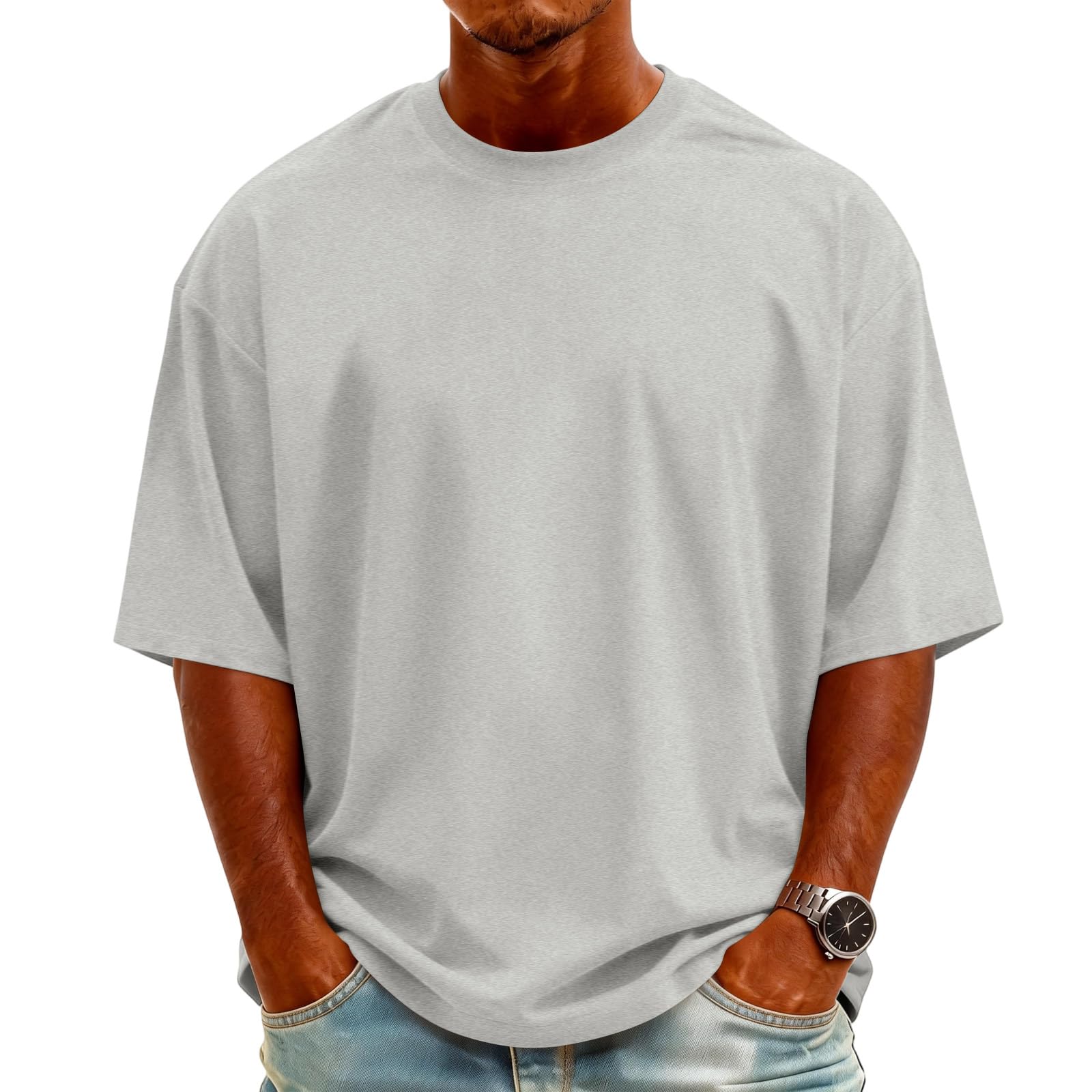 Oversized Gym Shirts for Men Oversized Tshirts for Short Sleeve Vintage Washed Basic Loose Tees Running
