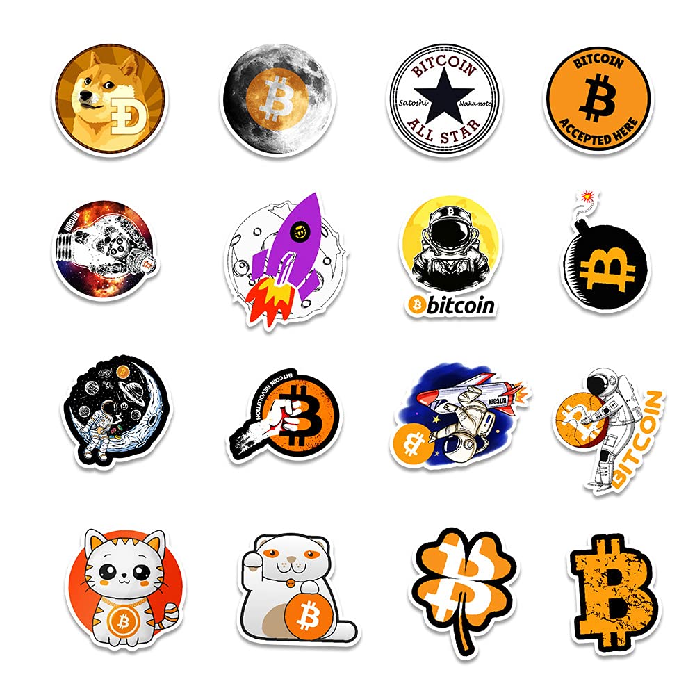 Bitcoin - Adesivi crittografici in vinile, impermeabili, per laptop