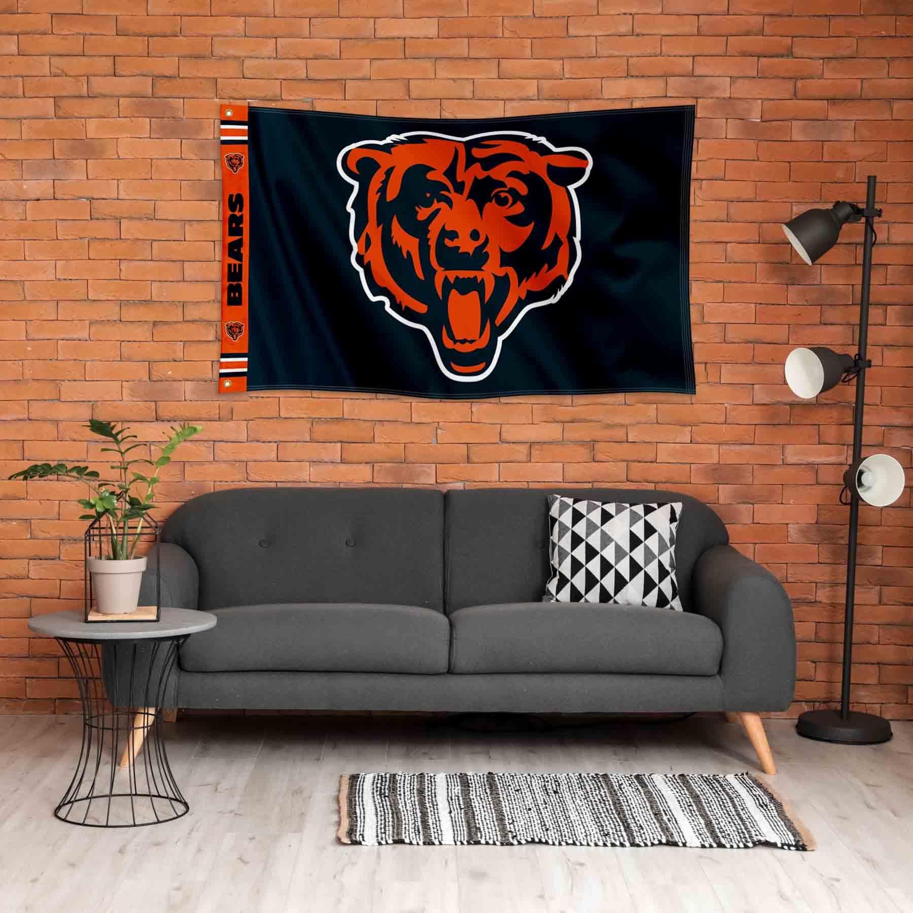 WinCraft Chicago Bears Blackout Sideline Flag - 3x5 Foot Outdoor Banner, Double Sided, Polyester - View #4