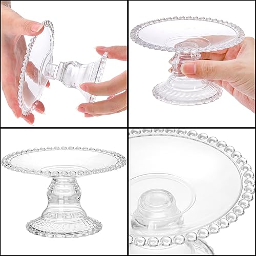 Miniatura 4 de Hacaroa Juego de 24 piezas de soporte para mini pasteles, soporte de plástico para una sola magdalena, bandeja de exhibición transparente de postres