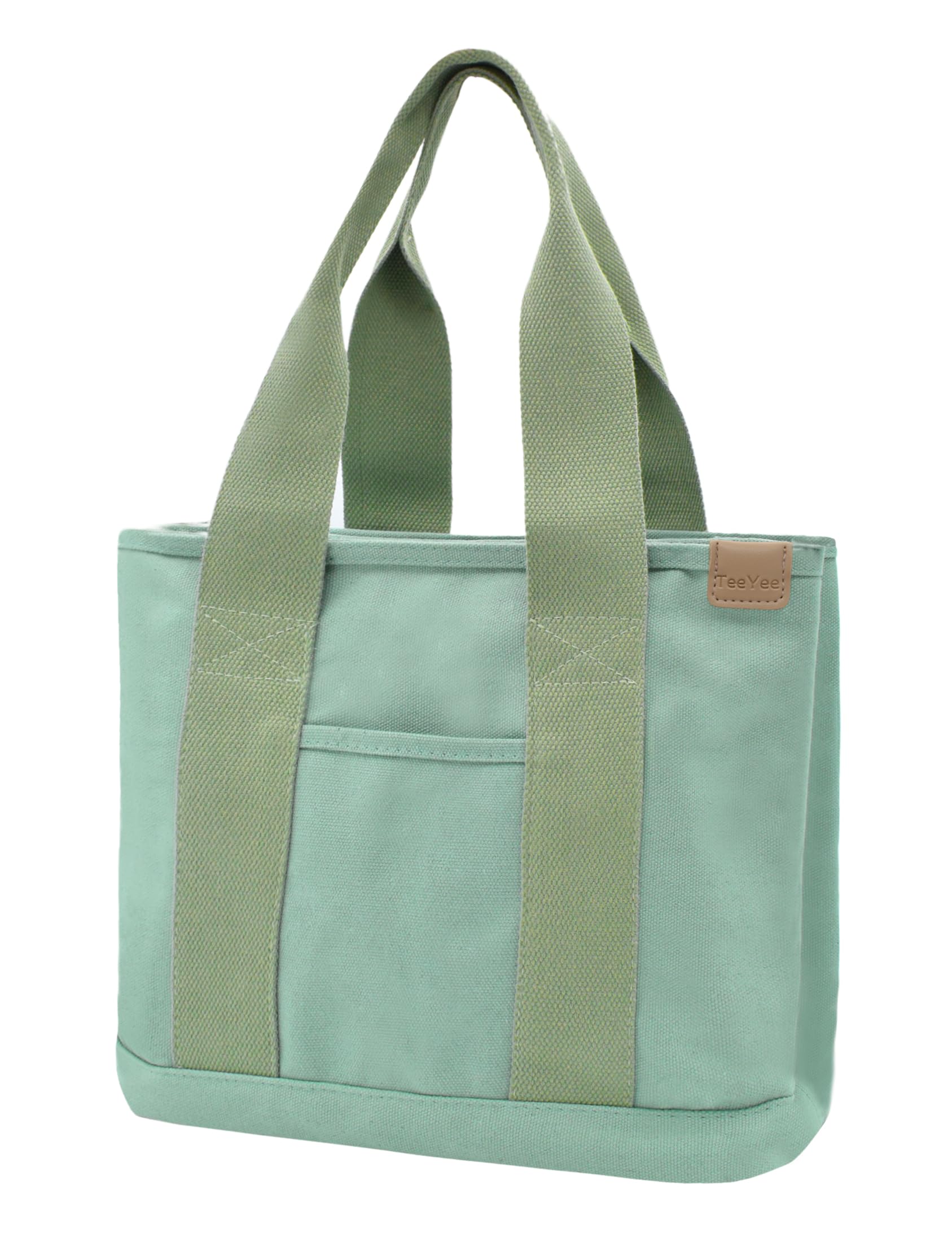 TeeYee 16oz Canvas Tote Bag Casual Multi pockets Handbags Large Capacity Shopping Shoulder Bag with Pocket Bags Work Purses | Shopper bag, Zipper
