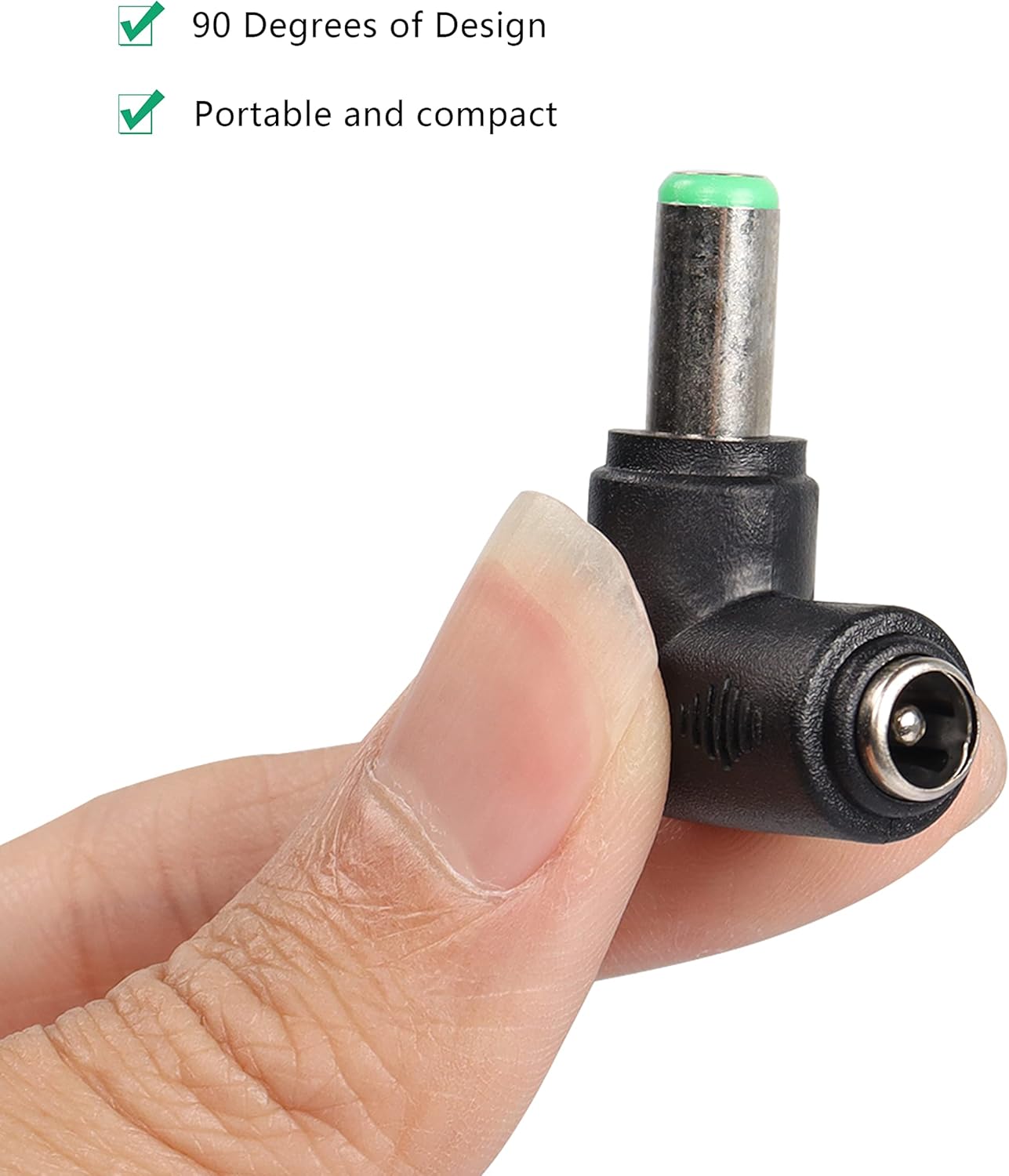 Right-angled DC connector - 2.1 x 5.5 - adapter plug 90 degrees