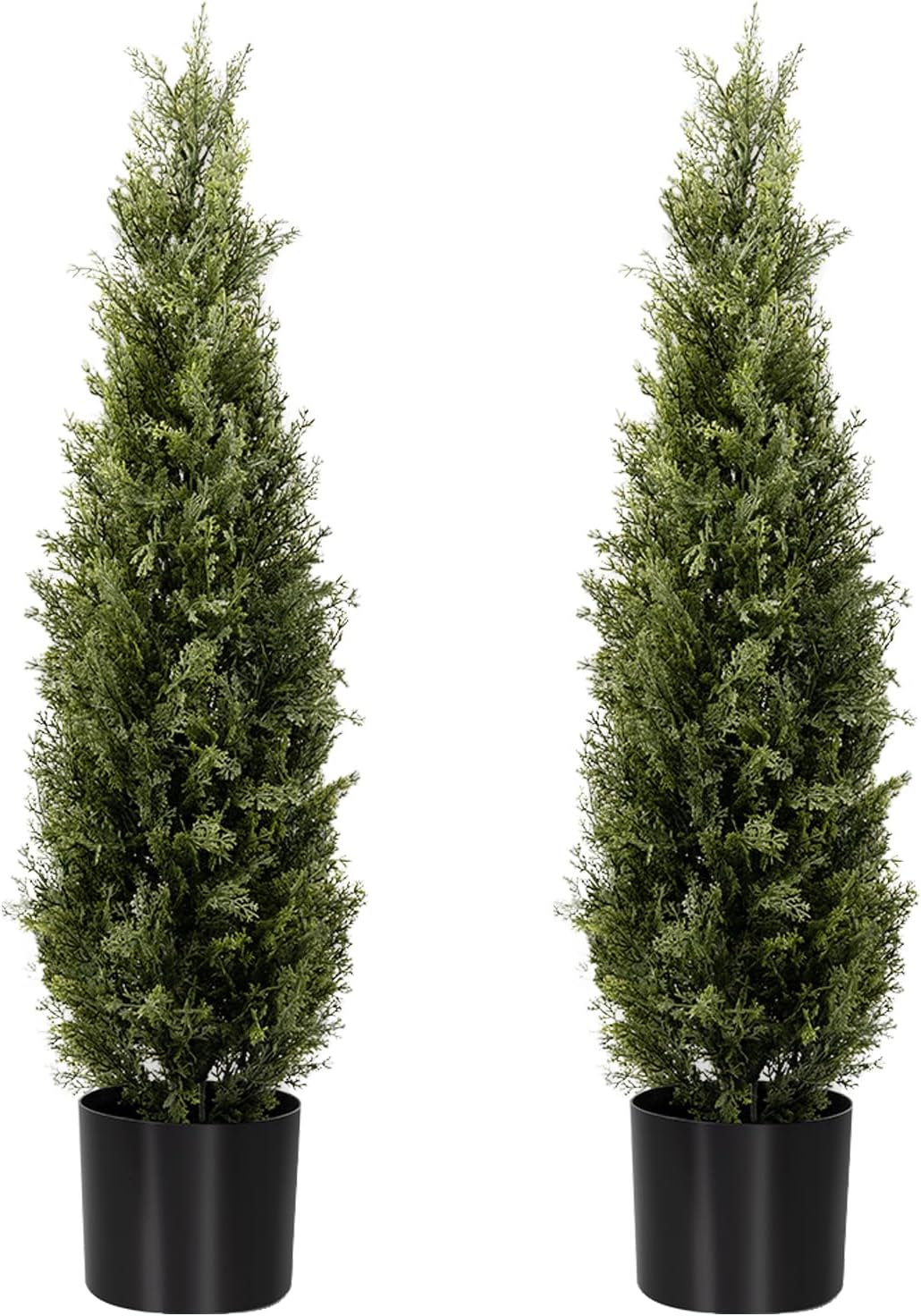 3FT Artificial Cedar Topiary Trees 2 Set, Realistic Fake Cypress Tree Tall Faux Pine Shrubs Plants Artificial Cypress Trees for Home Offices Porch Decor (Cedar Topiary Trees, 3FT) Cedar Topiary Trees 3FT