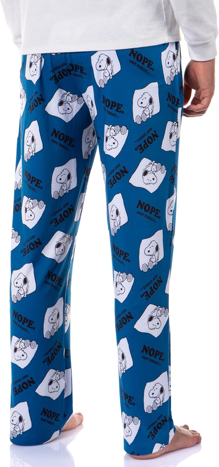 Peanuts Adult Snoopy Nope Not Today Tossed Print Sleep Pajama Pants for Men Women - Image 4